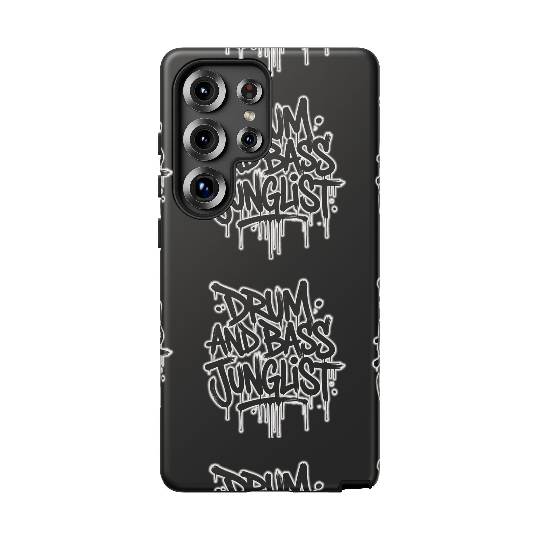 Drum and Bass Junglist Black Graffiti Tough Phone Case | iPhone & Samsung Protective Case