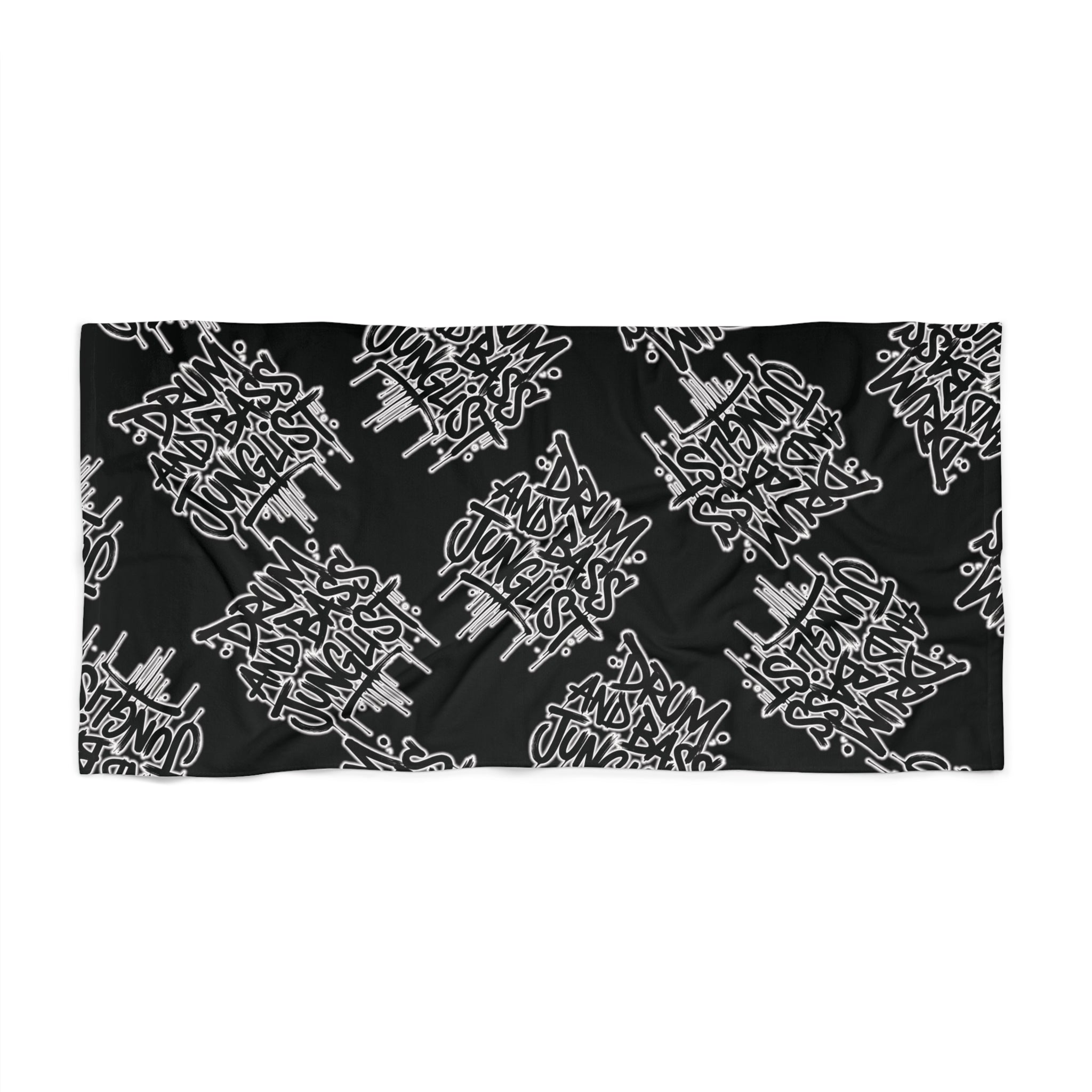 Drum and Bass Junglist Graffiti Beach Towel | Urban Surf Vibe | Premium Festival & Beach Towel (2 Sizes)