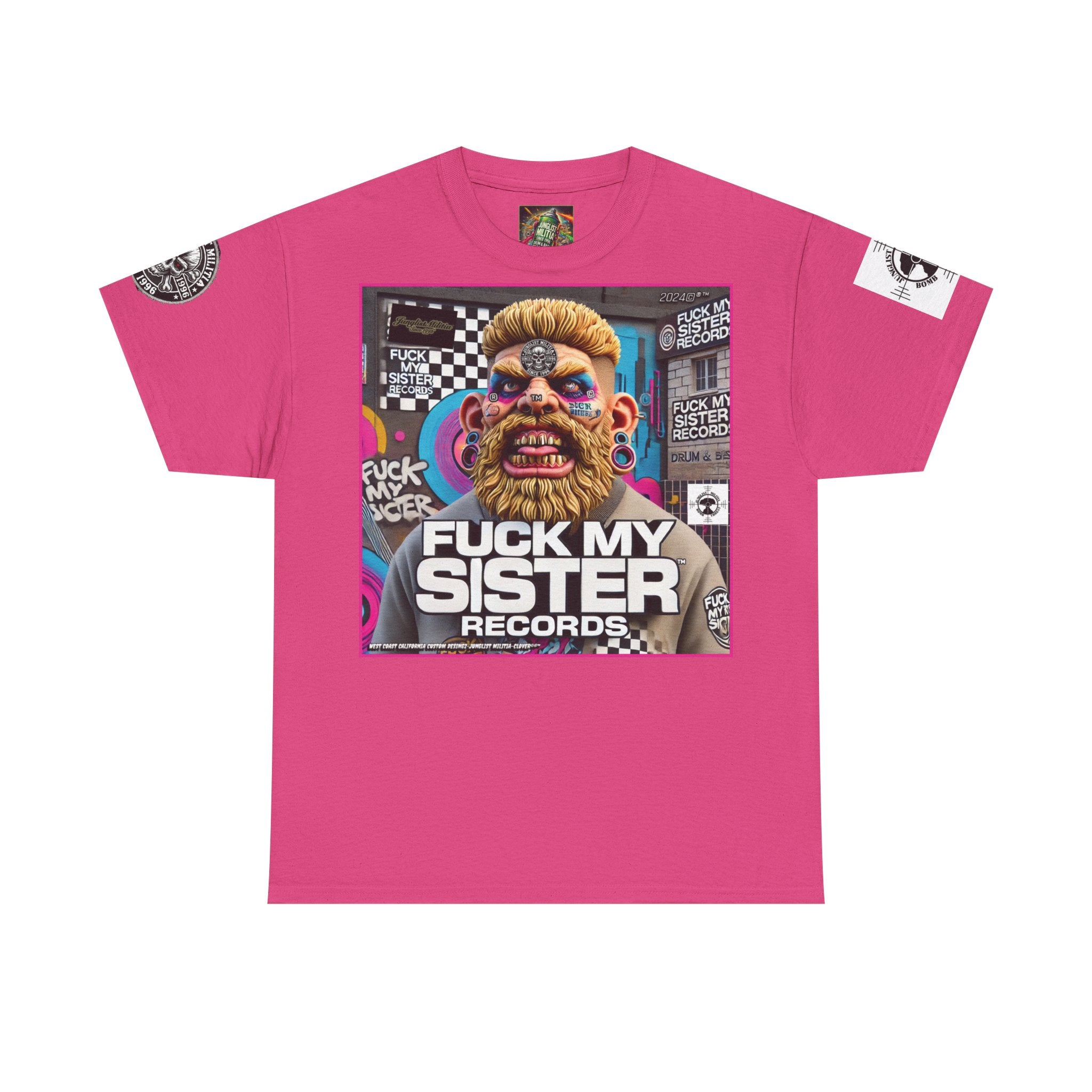Fuck my Sister Records - Unisex Heavy Cotton Tee - Junglist Militia Since 1996