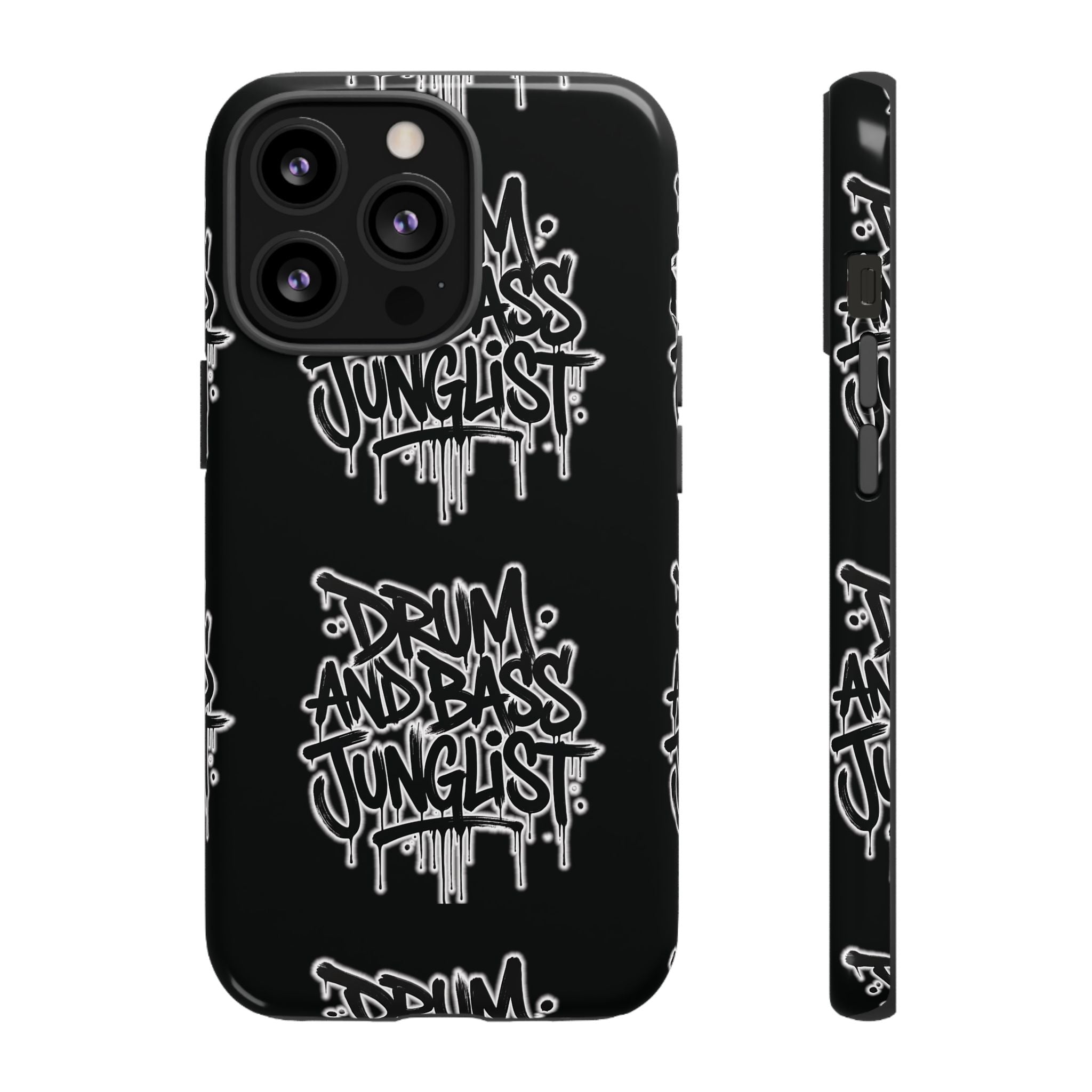Drum and Bass Junglist Black Graffiti Tough Phone Case | iPhone & Samsung Protective Case