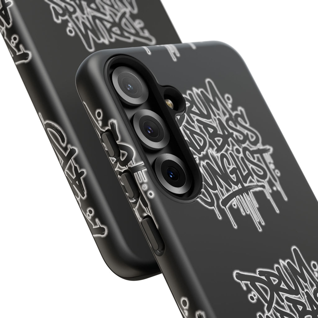 Drum and Bass Junglist Black Graffiti Tough Phone Case | iPhone & Samsung Protective Case