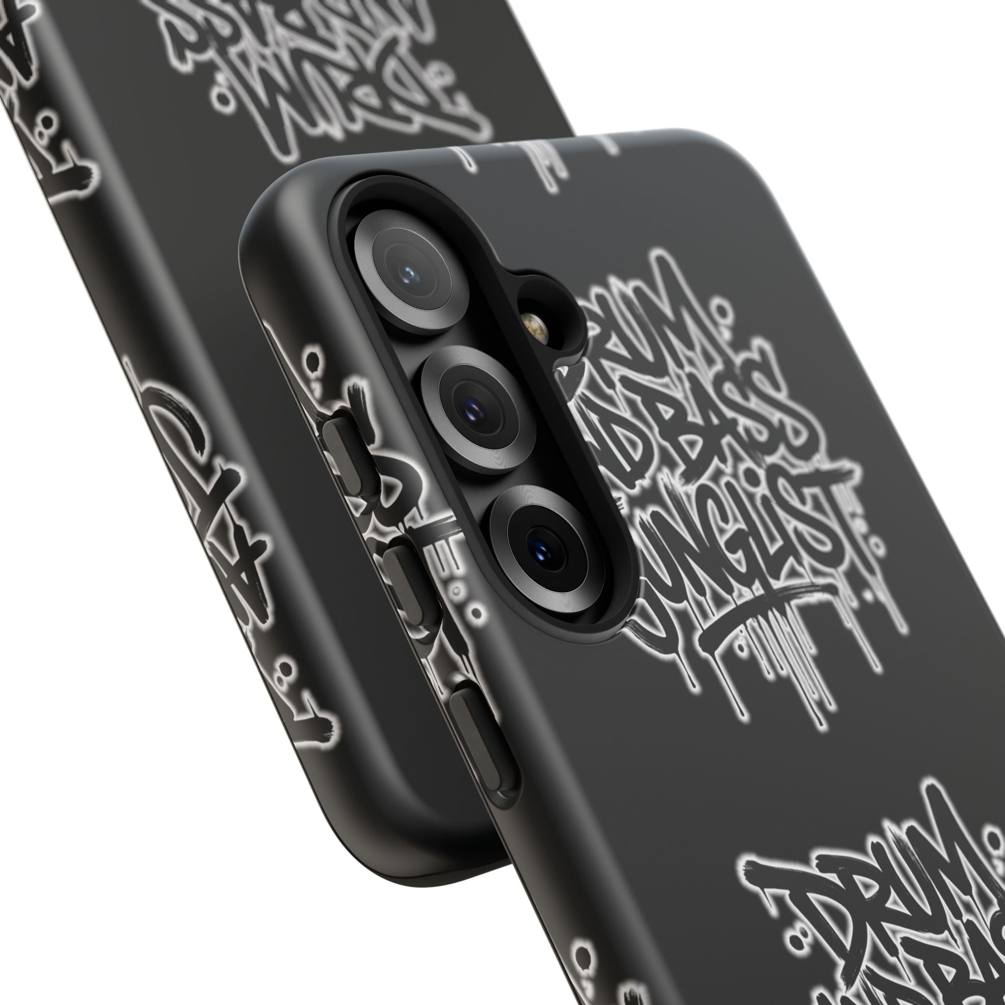 Drum and Bass Junglist Black Graffiti Tough Phone Case | iPhone & Samsung Protective Case