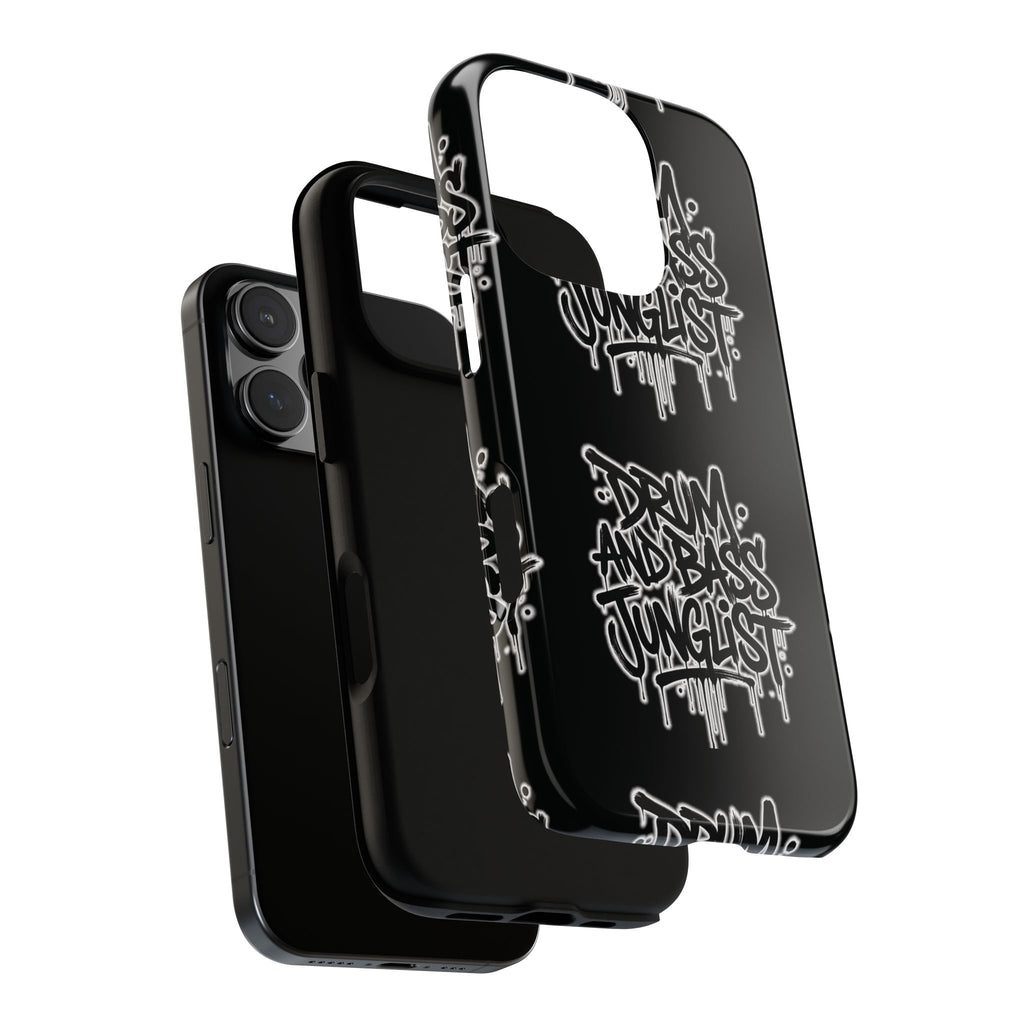 Drum and Bass Junglist Black Graffiti Tough Phone Case | iPhone & Samsung Protective Case