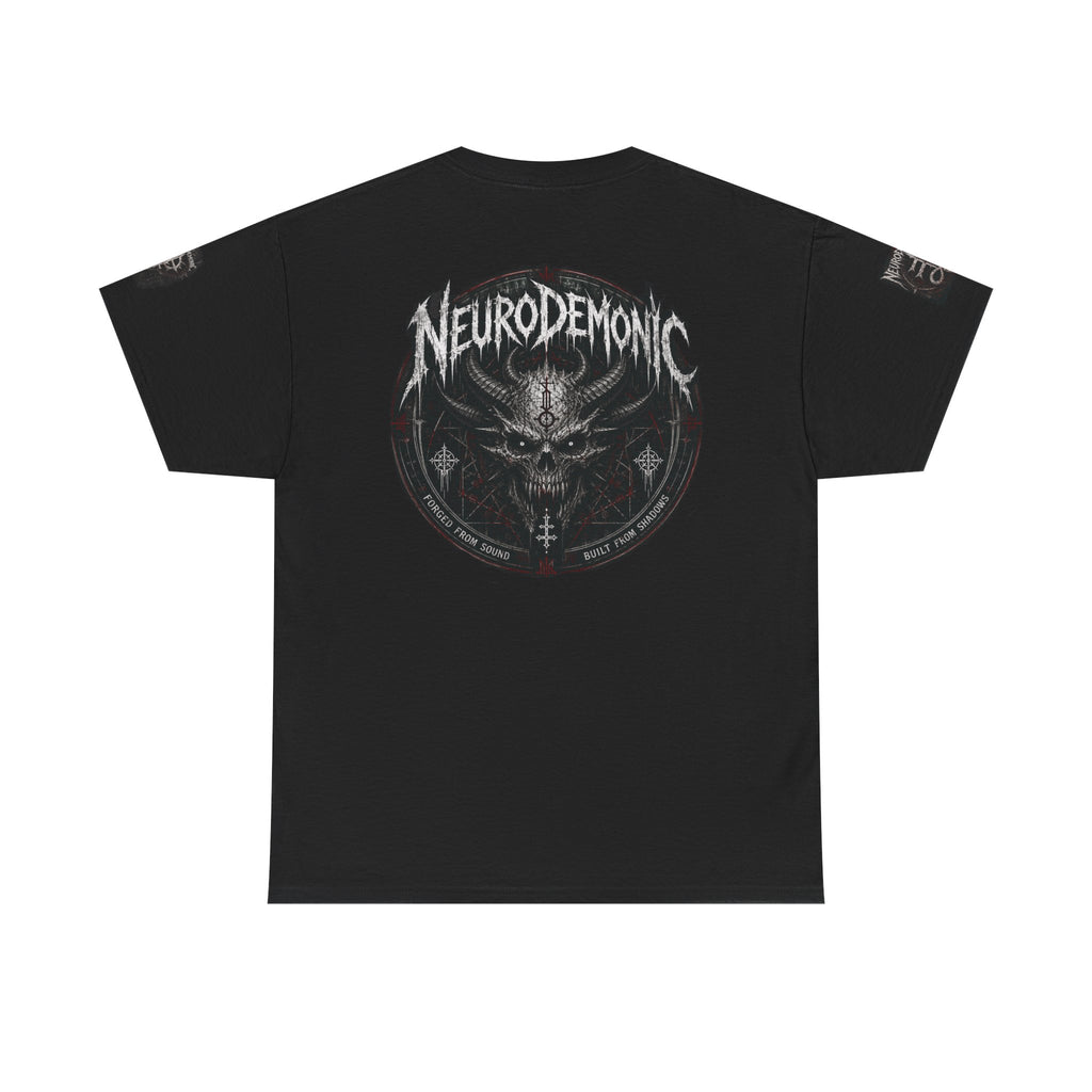 NeuroDemonic Cult Sigil T-Shirt – Forged From Sound, Built From Shadows | Premium Gildan Front & Back Graphic Tee