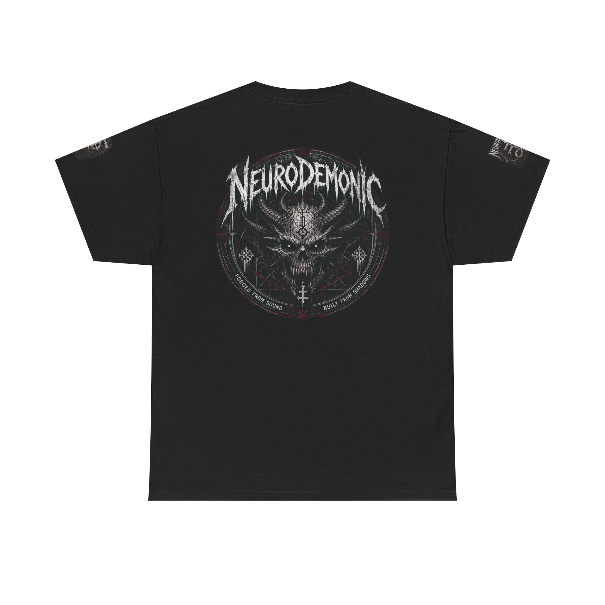 NeuroDemonic Cult Sigil T-Shirt – Forged From Sound, Built From Shadows | Premium Gildan Front & Back Graphic Tee