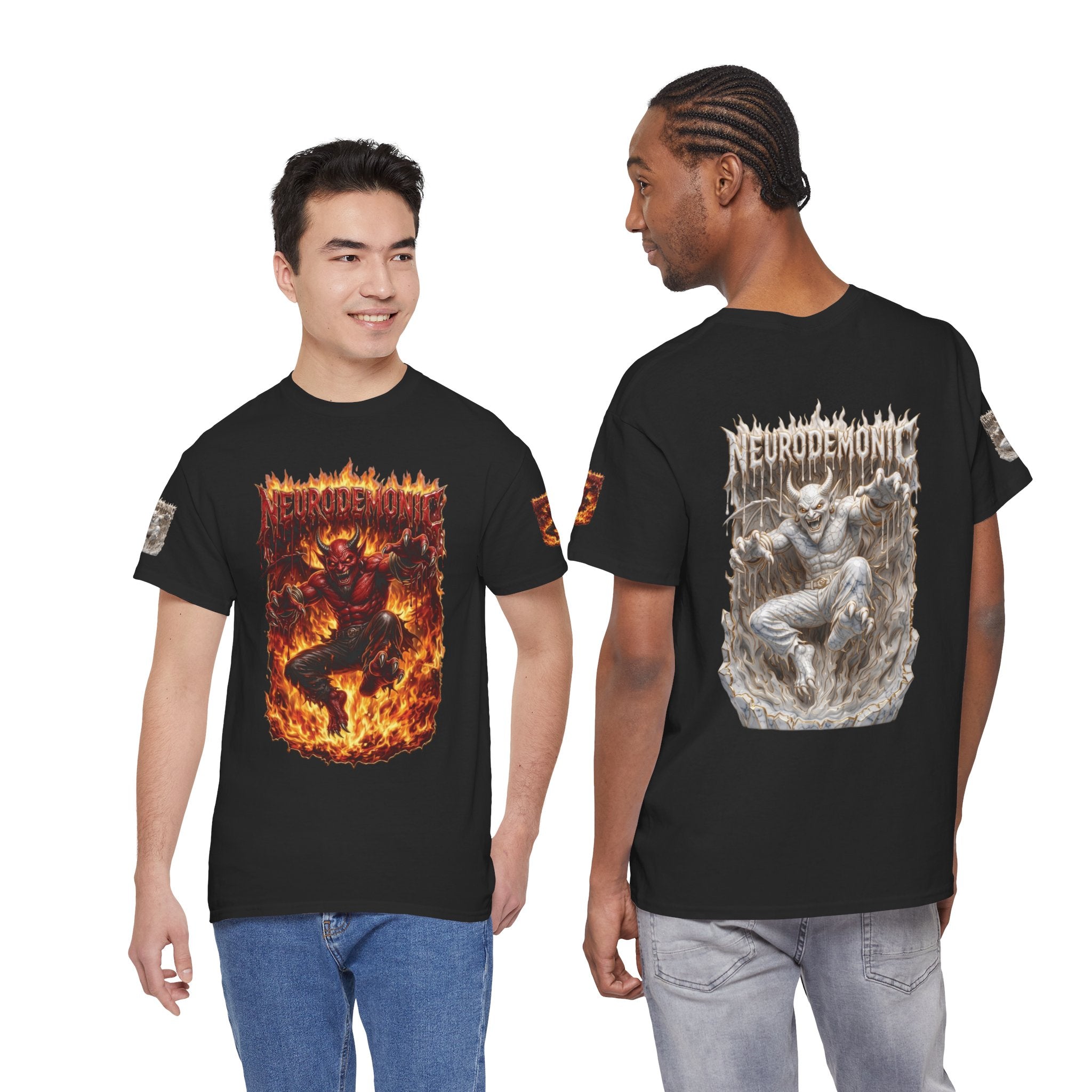 NeuroDemonic® Infernal Demon T-Shirt – Premium Gildan Underground Metal & Drum and Bass Streetwear | Premium Heavy Metal Edition
