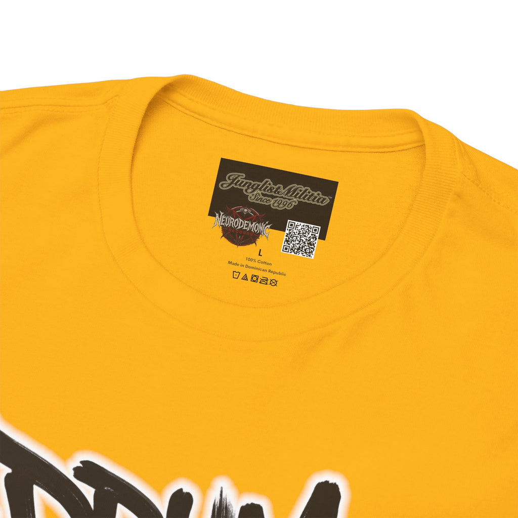 Junglist Militia™ Since 1996 | Drum & Bass Junglist Graffiti Gildan Premium Cotton T-Shirt | NeuroDemonic Records Official Streetwear | 10 Colors