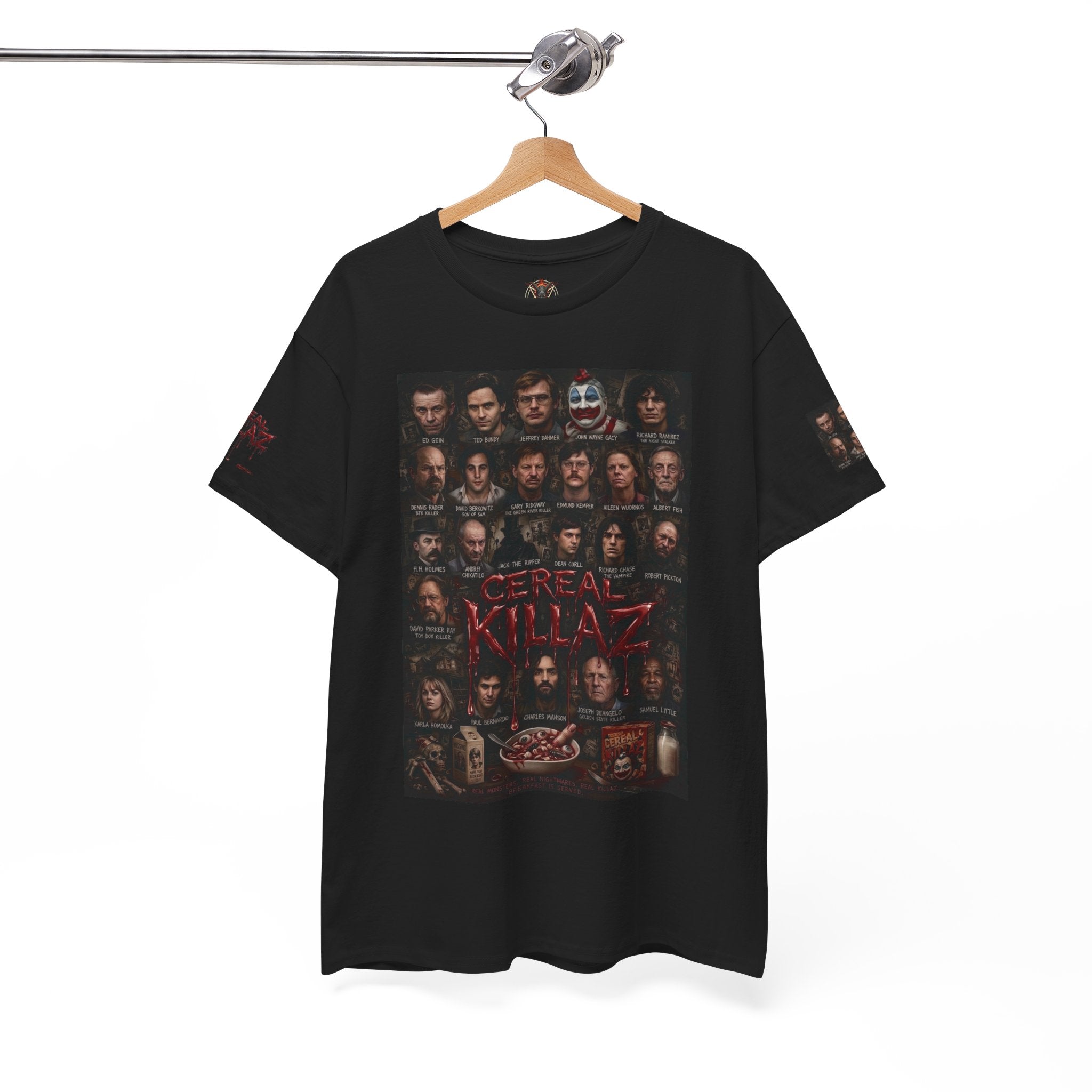 CEREAL KILLAZ™ True Crime Horror Graphic T-Shirt | Gothic Streetwear | NeuroDemonic