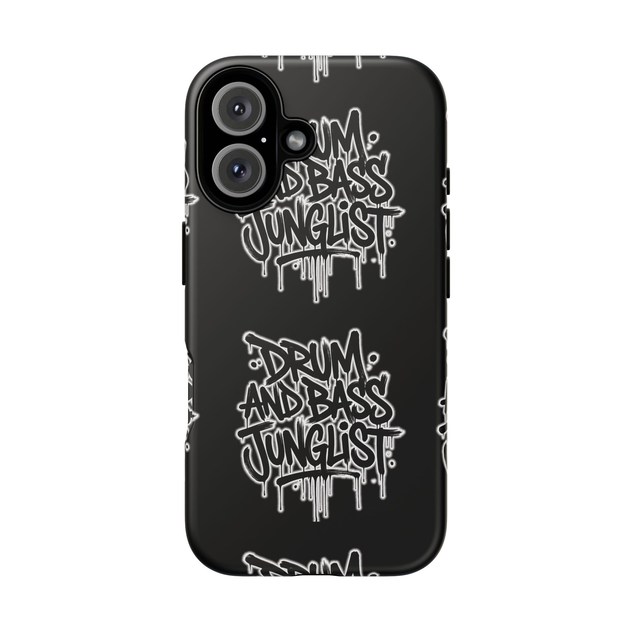 Drum and Bass Junglist Black Graffiti Tough Phone Case | iPhone & Samsung Protective Case