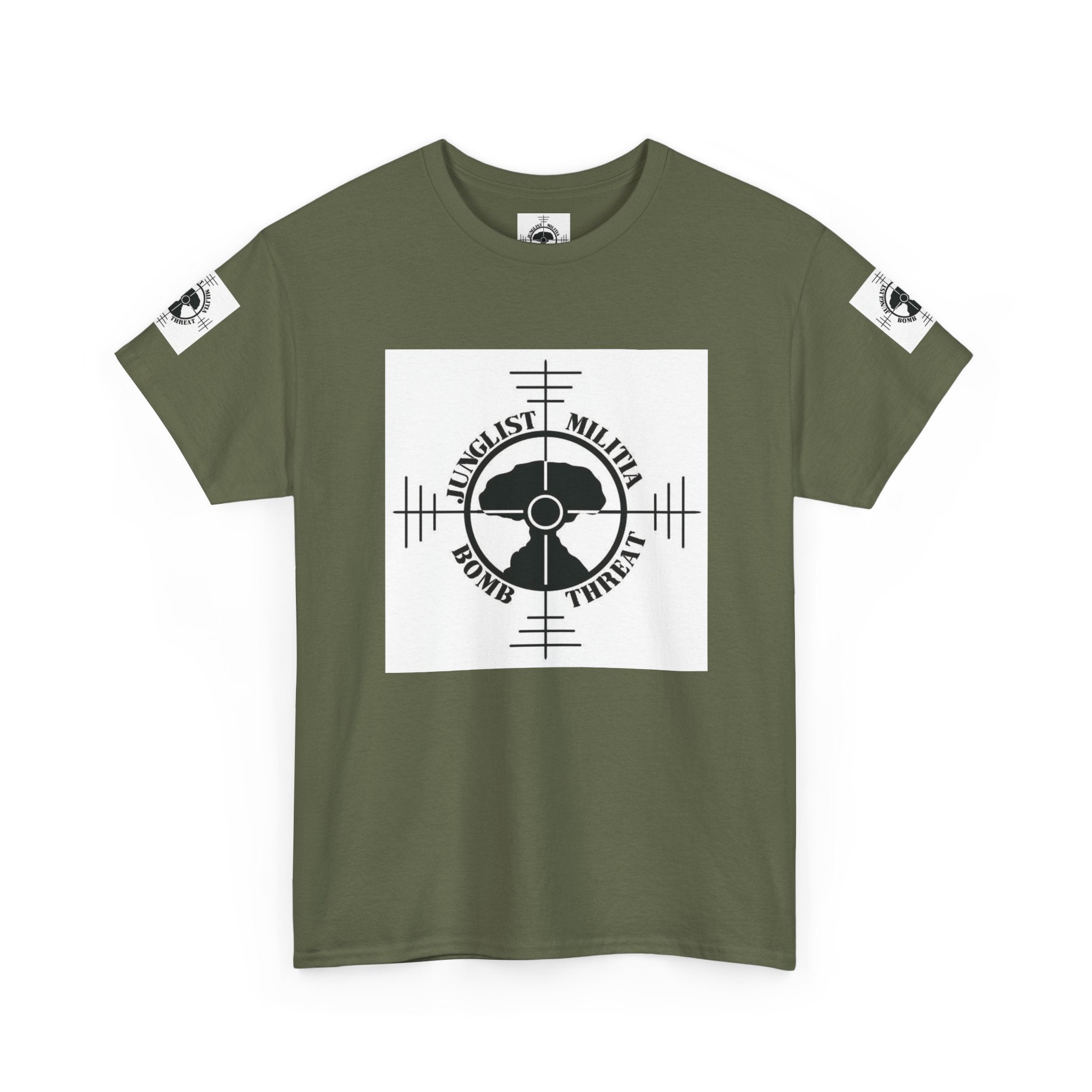 1st Gen Junglist Militia Bomb Threat Logo Unisex Heavy Cotton Tee