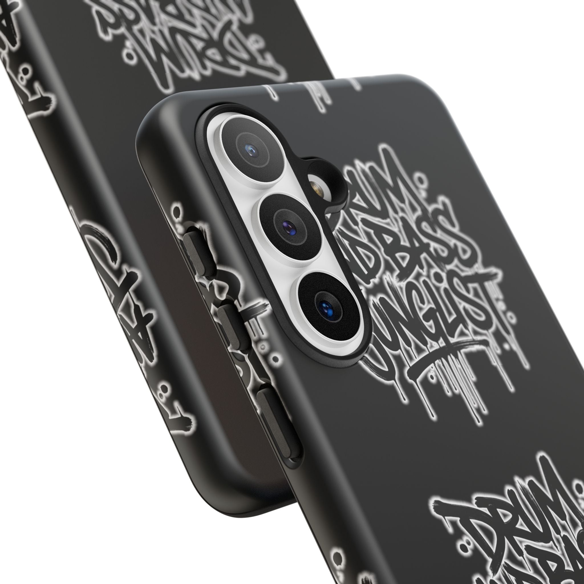 Drum and Bass Junglist Black Graffiti Tough Phone Case | iPhone & Samsung Protective Case