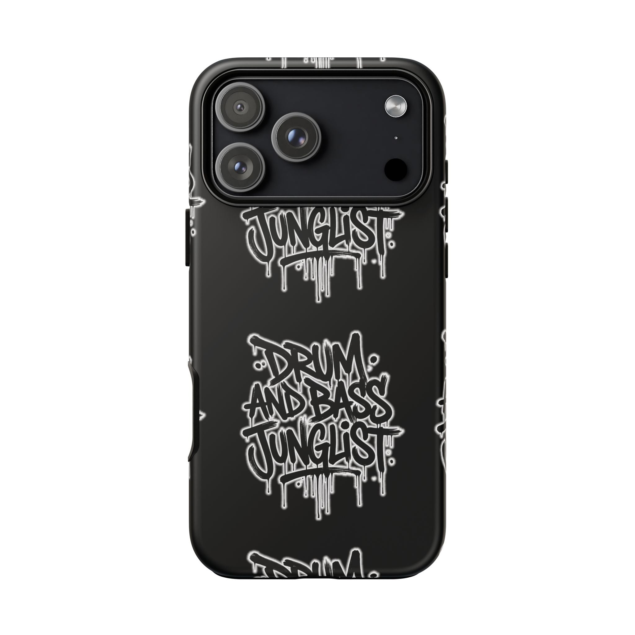 Drum and Bass Junglist Black Graffiti Tough Phone Case | iPhone & Samsung Protective Case