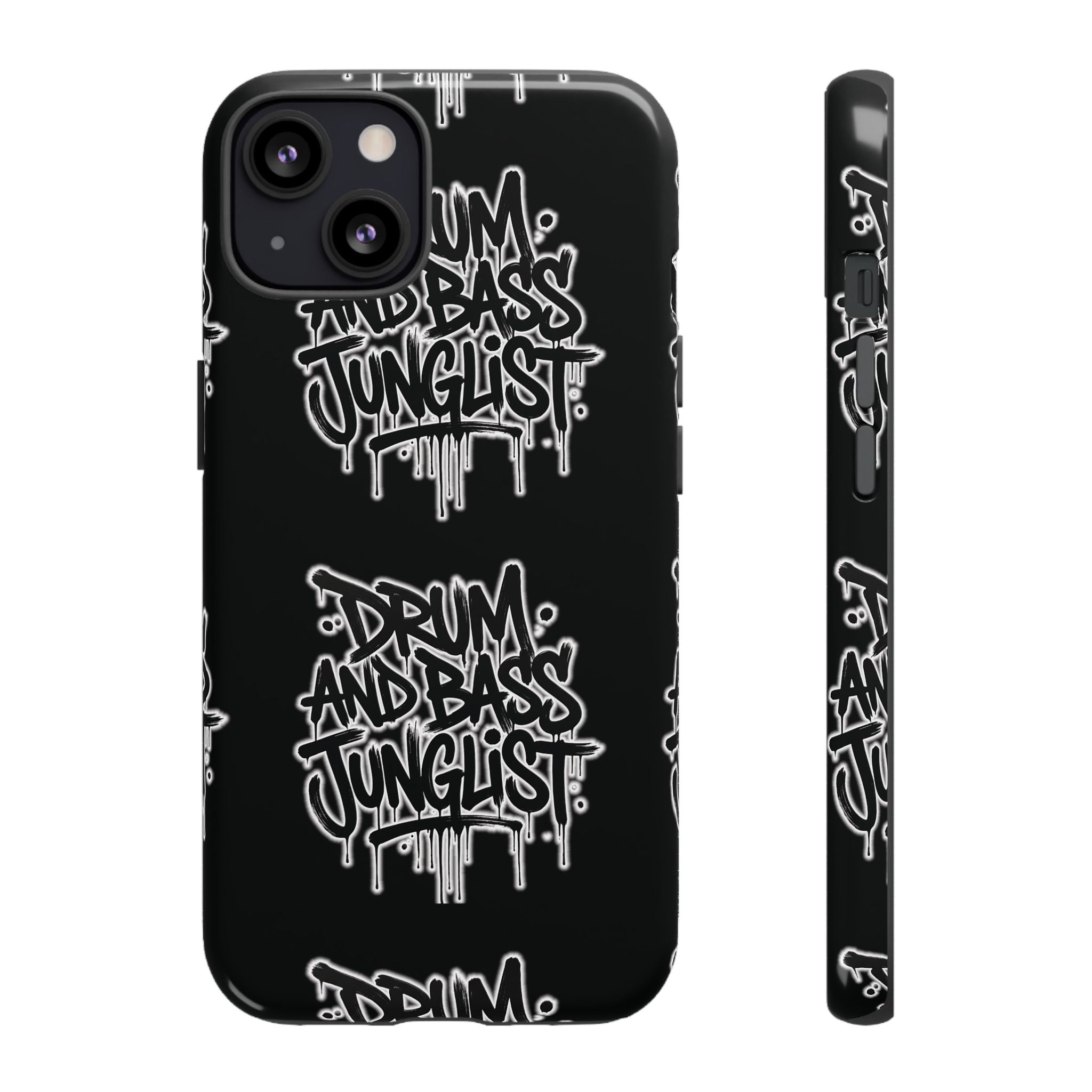 Drum and Bass Junglist Black Graffiti Tough Phone Case | iPhone & Samsung Protective Case