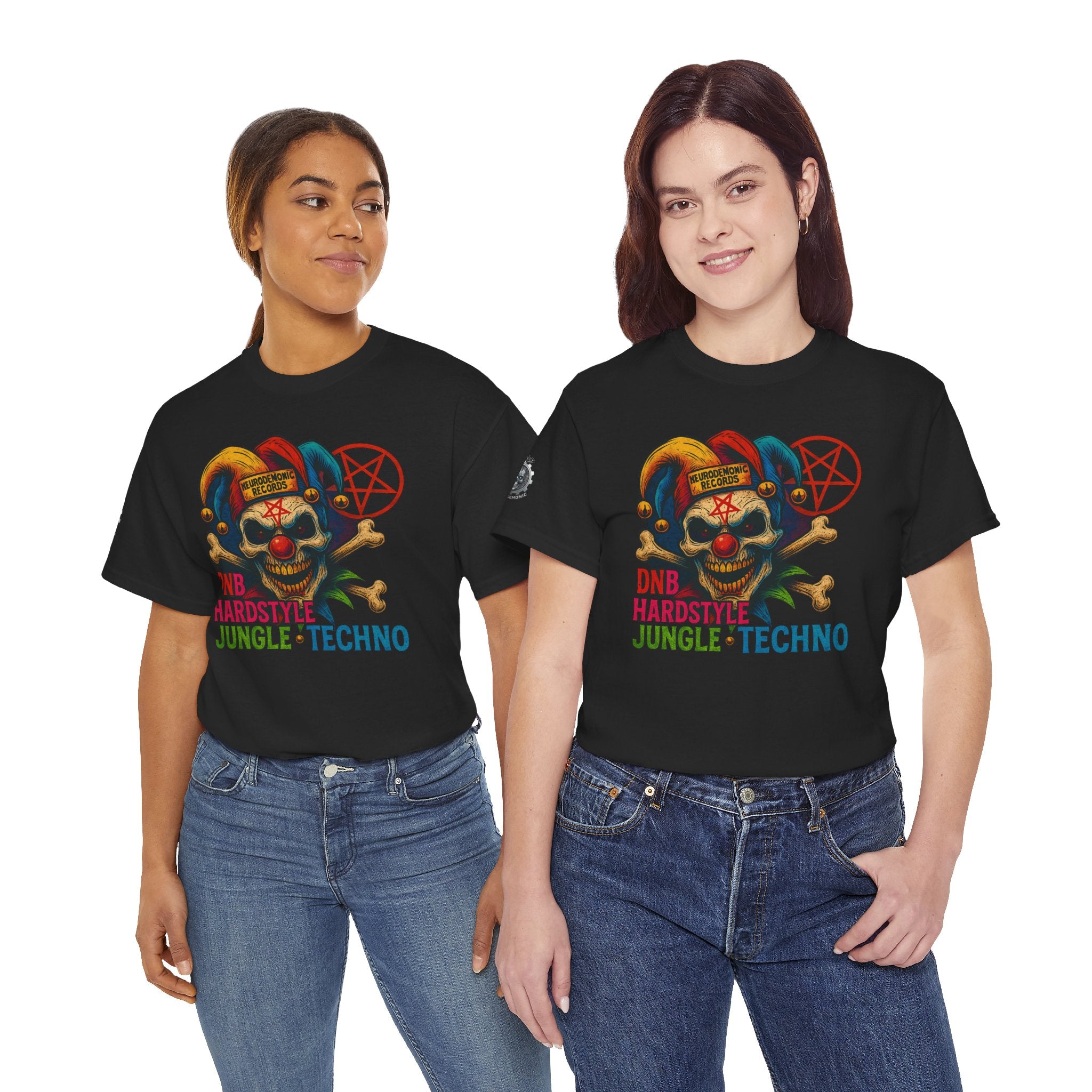 NeuroDemonic Carnival Jester T-Shirt – DNB Hardstyle Jungle Techno Edition