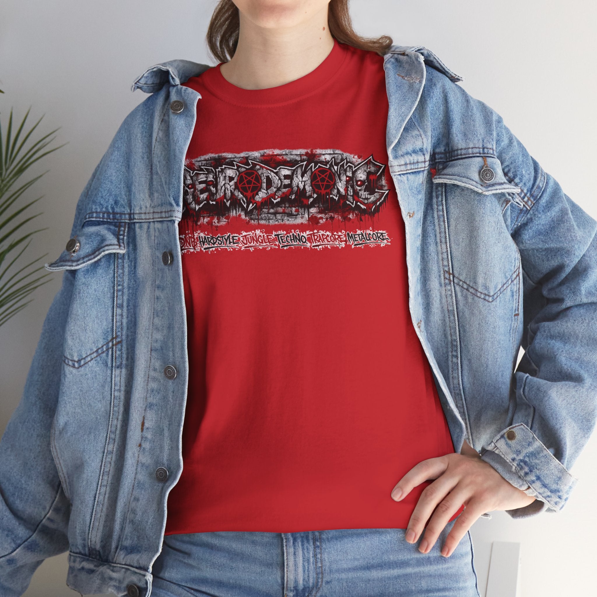 NEURODEMONIC™ Graffiti Skull Pentagram T Shirt | DNB Hardstyle Jungle Techno Trapcore Metalcore Streetwear |Skull Tee — Gildan Graphic Shirt