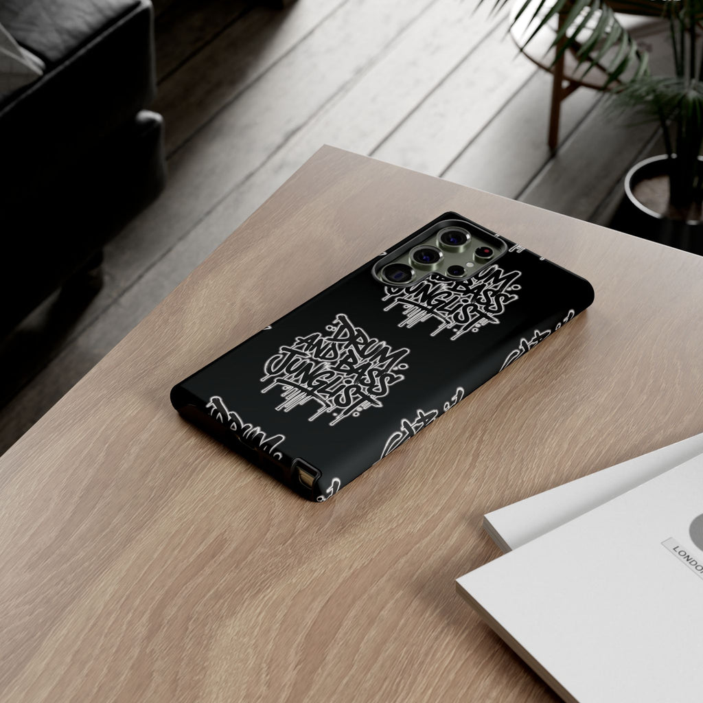 Drum and Bass Junglist Black Graffiti Tough Phone Case | iPhone & Samsung Protective Case