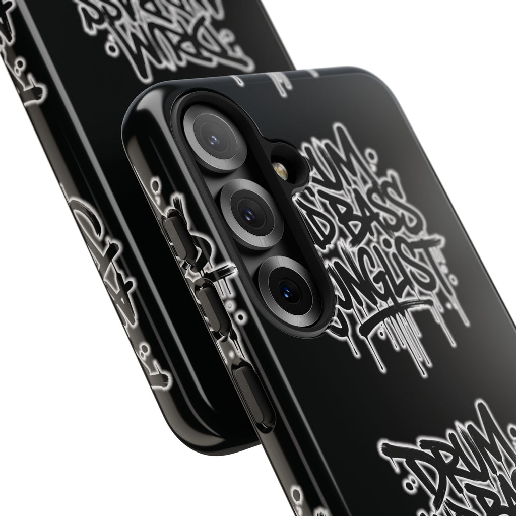 Drum and Bass Junglist Black Graffiti Tough Phone Case | iPhone & Samsung Protective Case