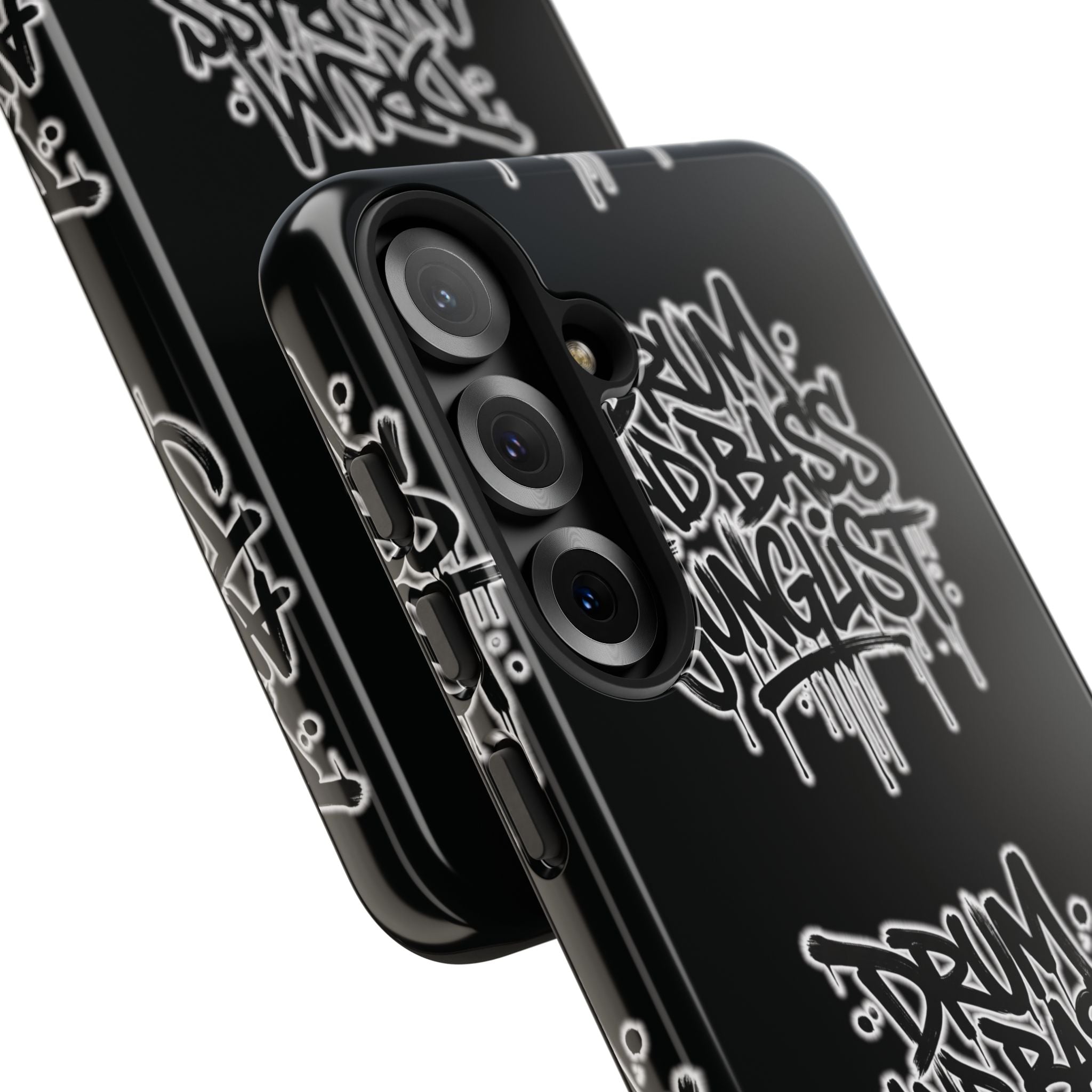 Drum and Bass Junglist Black Graffiti Tough Phone Case | iPhone & Samsung Protective Case