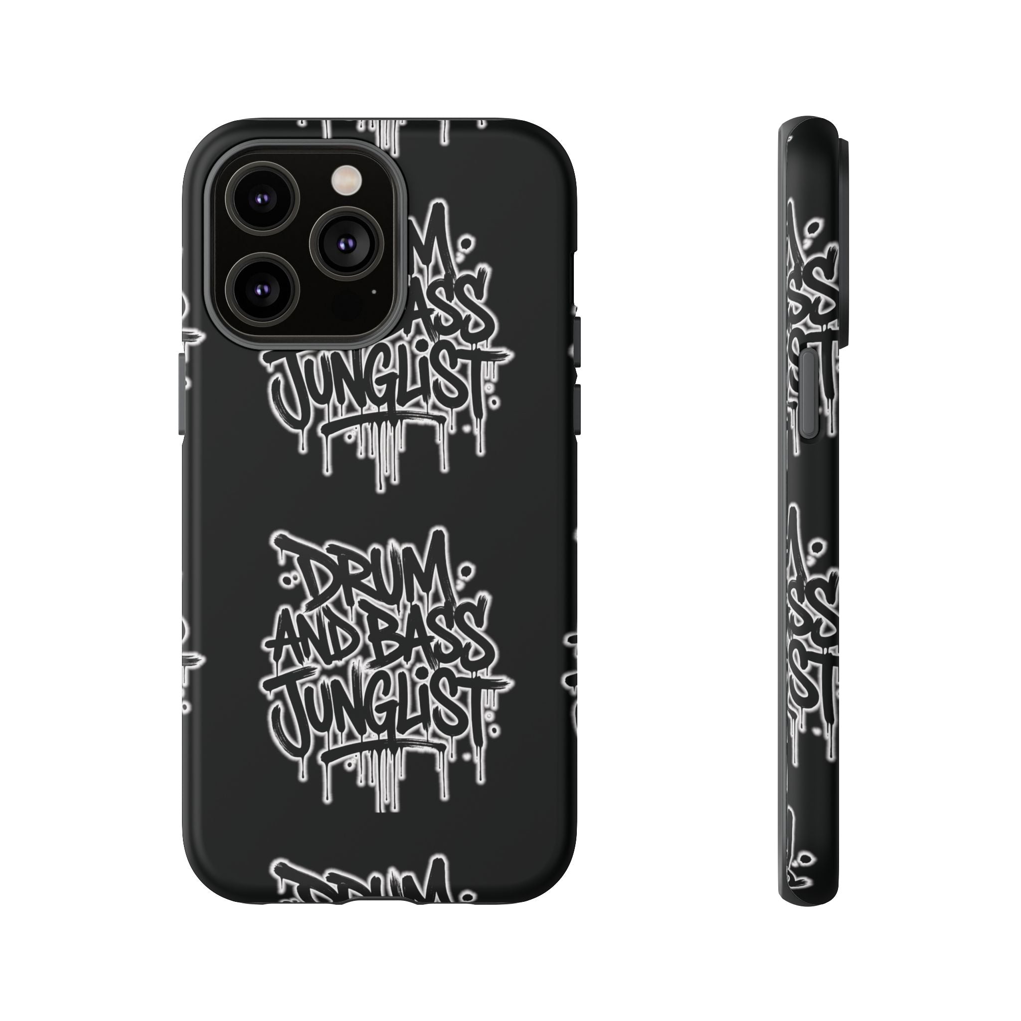 Drum and Bass Junglist Black Graffiti Tough Phone Case | iPhone & Samsung Protective Case