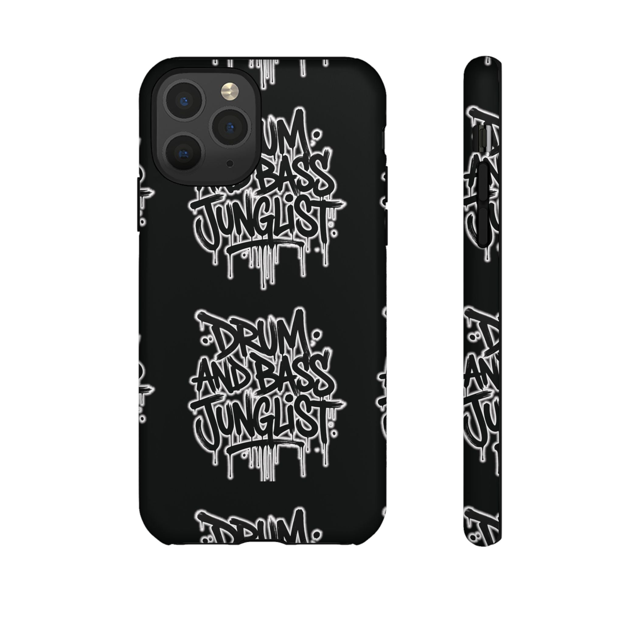 Drum and Bass Junglist Black Graffiti Tough Phone Case | iPhone & Samsung Protective Case