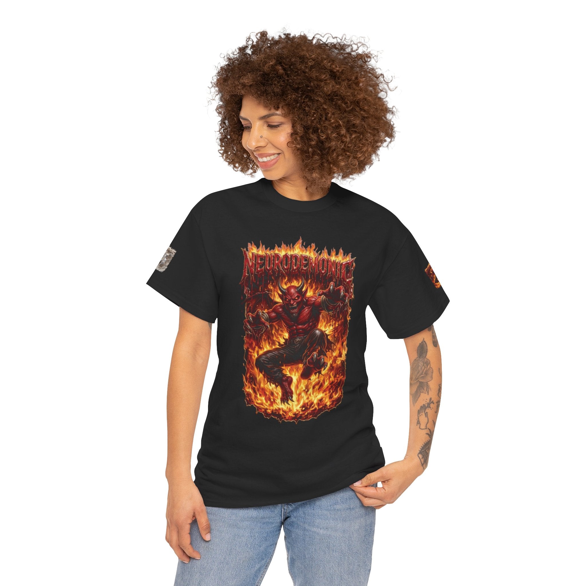NeuroDemonic® Infernal Demon T-Shirt – Premium Gildan Underground Metal & Drum and Bass Streetwear | Premium Heavy Metal Edition