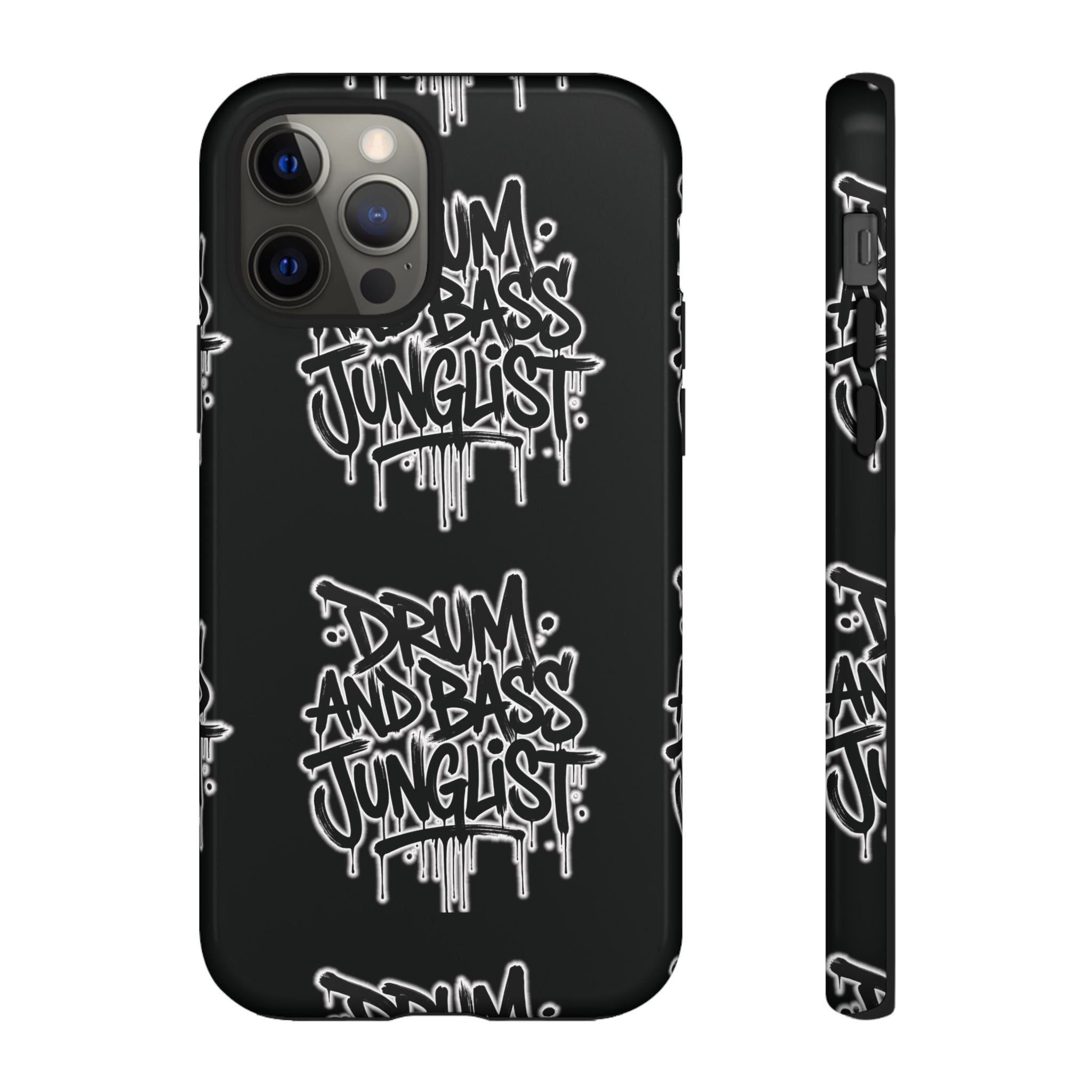 Drum and Bass Junglist Black Graffiti Tough Phone Case | iPhone & Samsung Protective Case