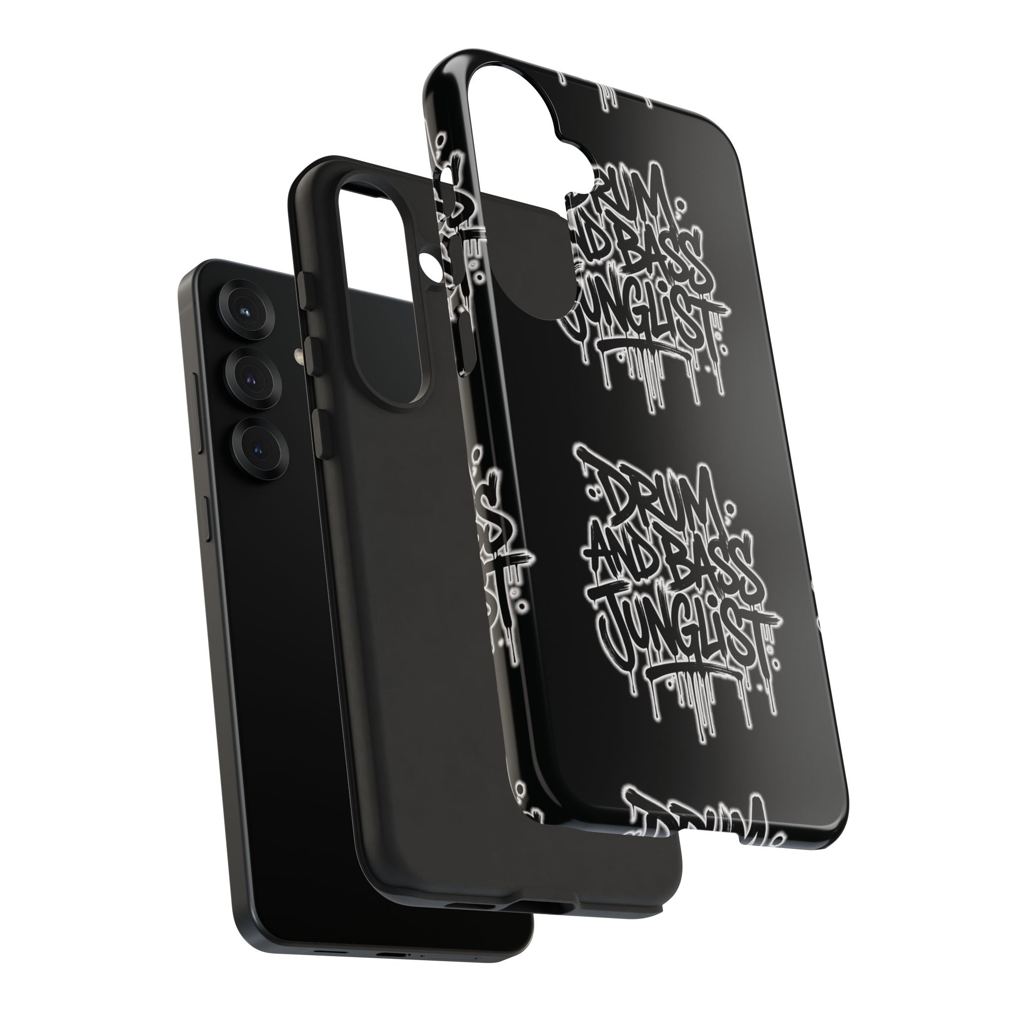 Drum and Bass Junglist Black Graffiti Tough Phone Case | iPhone & Samsung Protective Case