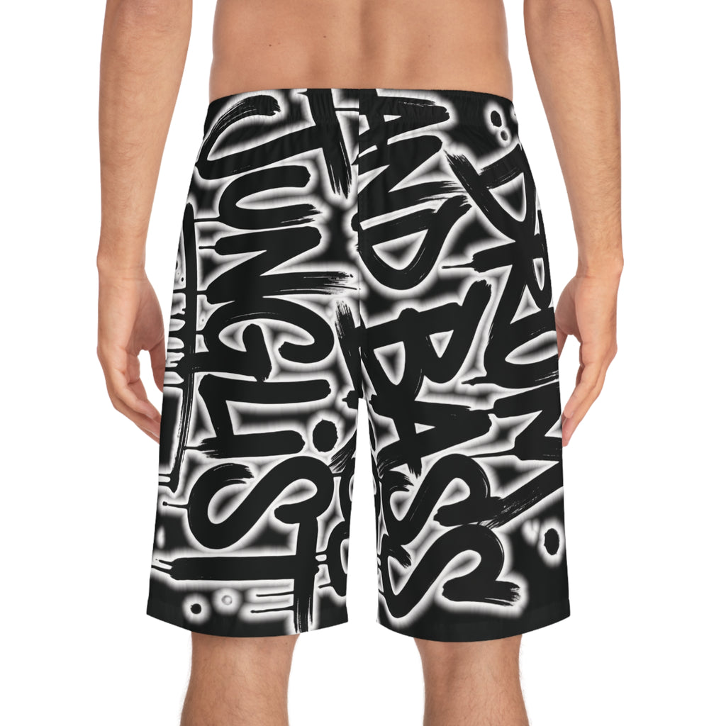 Drum & Bass Junglist Premium Board Shorts – NeuroDemonic Streetwear Edition