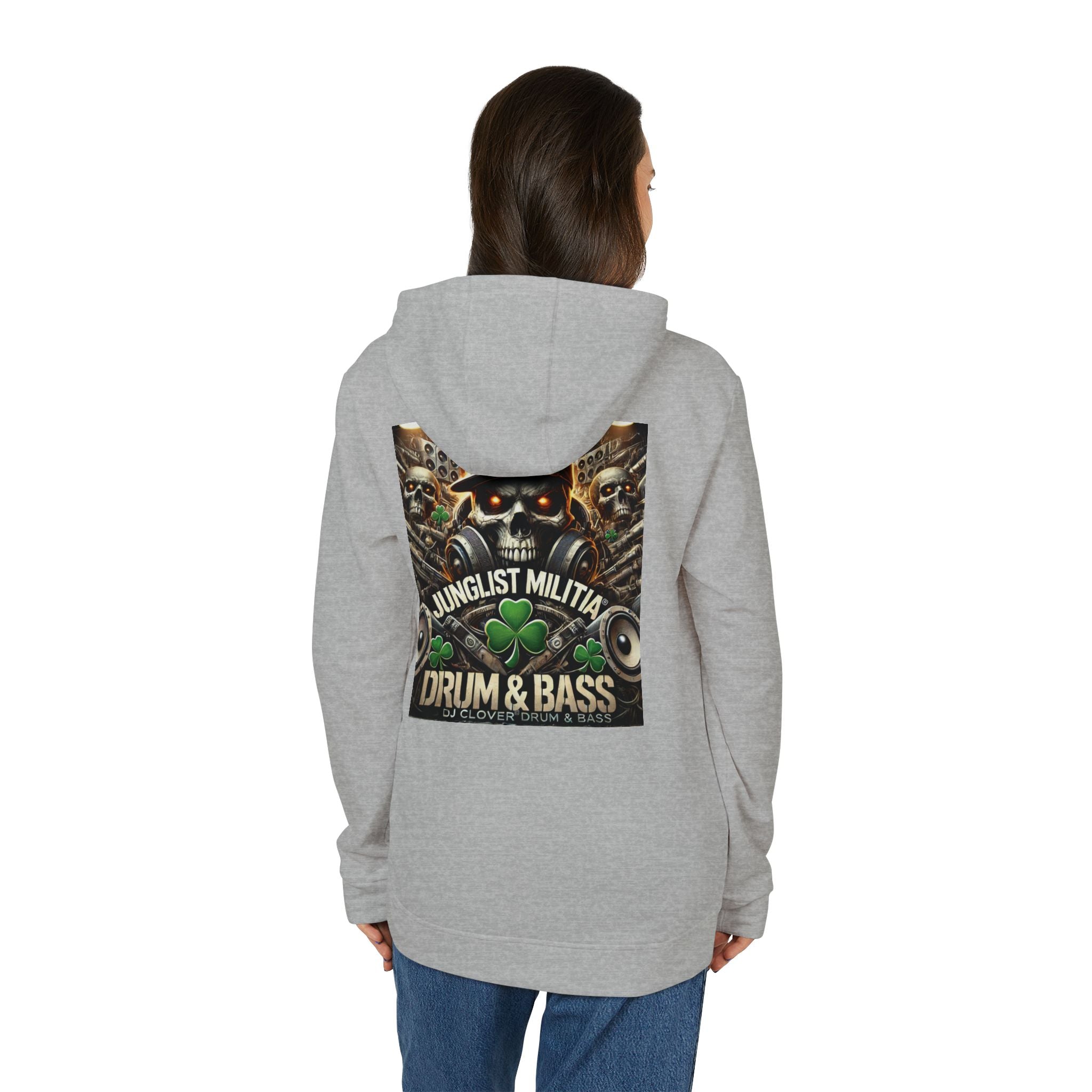 DJ CLOVER DRUM & BASS - CUSTOM adidas® Unisex Fleece Hoodie -  WEST COAST CALIFORNIA CUSTOM DESINGZ-JUNGLIST MILITIA-CLOVER