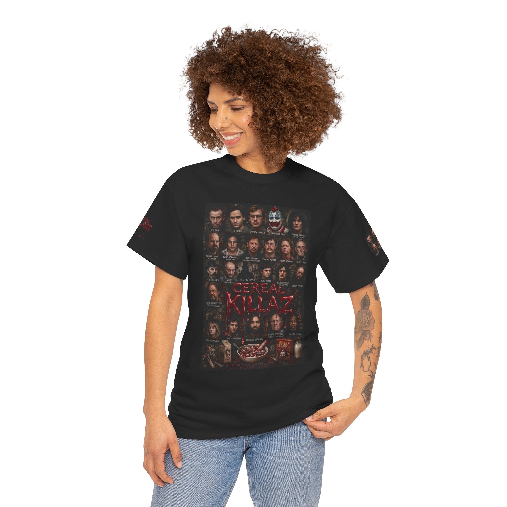 CEREAL KILLAZ™ True Crime Horror Graphic T-Shirt | Gothic Streetwear | NeuroDemonic