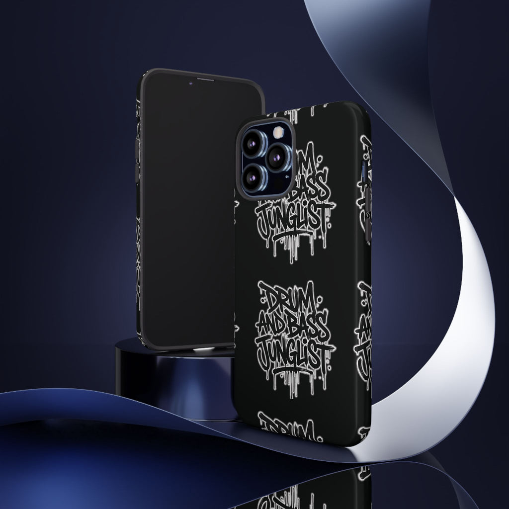Drum and Bass Junglist Black Graffiti Tough Phone Case | iPhone & Samsung Protective Case