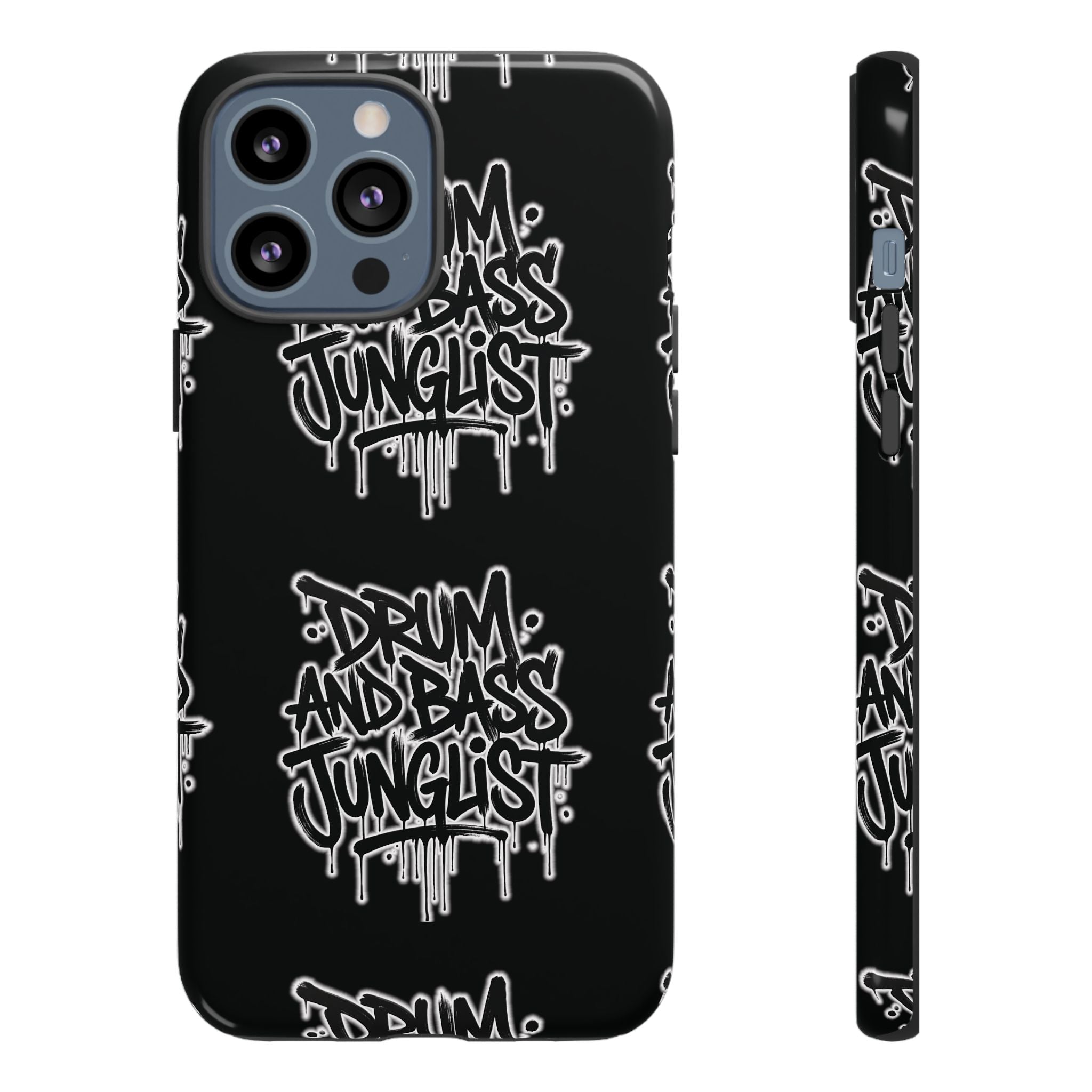 Drum and Bass Junglist Black Graffiti Tough Phone Case | iPhone & Samsung Protective Case