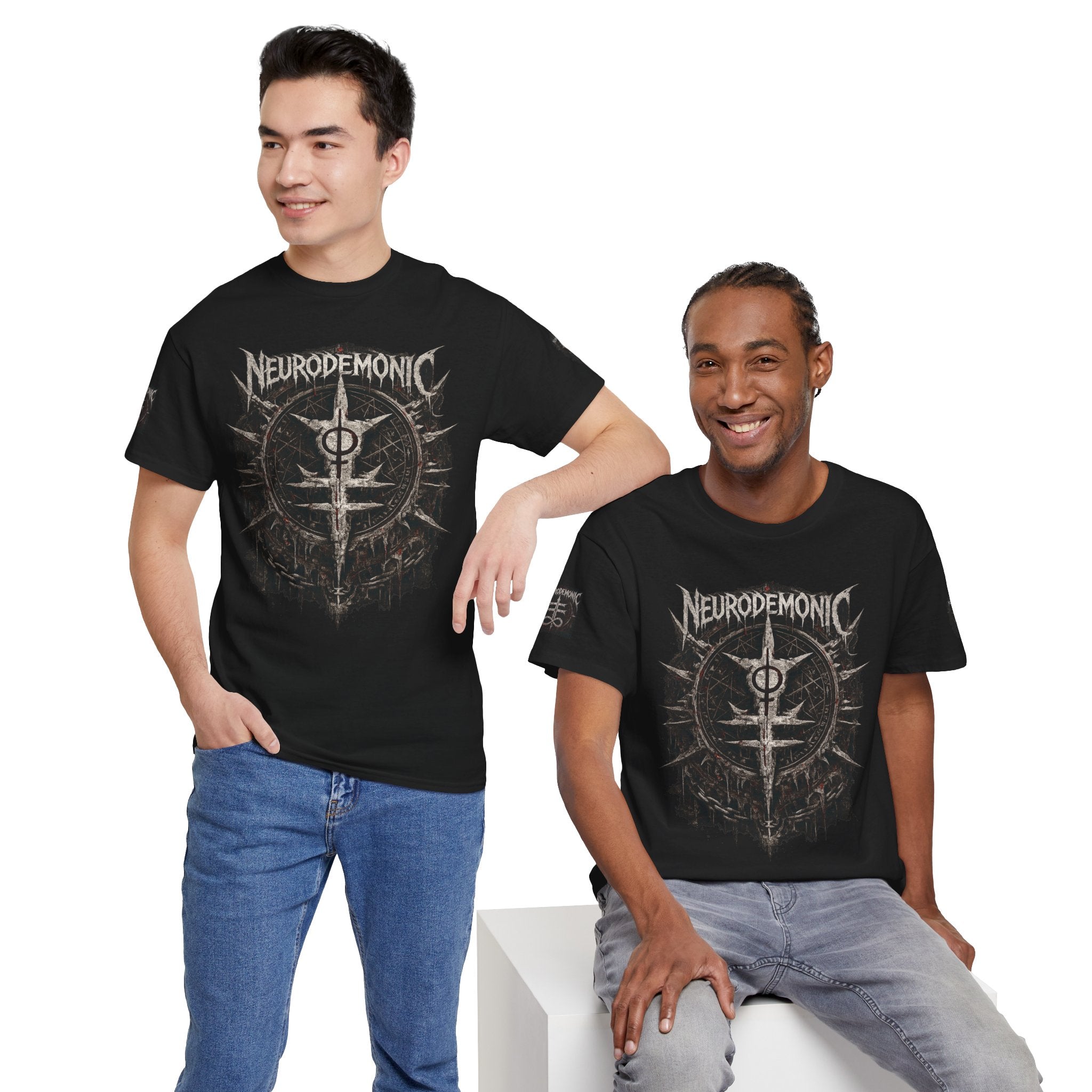 NeuroDemonic Cult Sigil T-Shirt – Forged From Sound, Built From Shadows | Premium Gildan Front & Back Graphic Tee