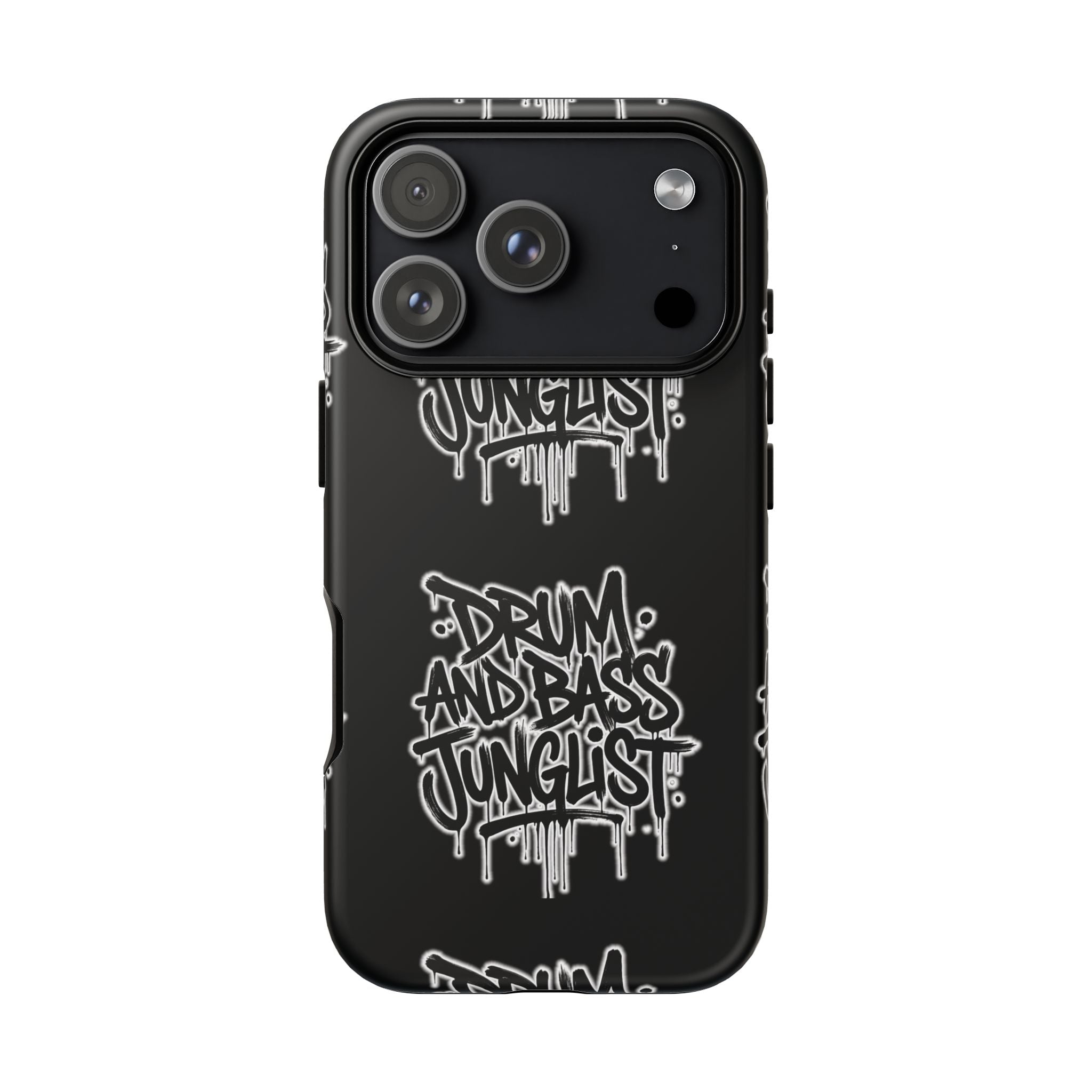 Drum and Bass Junglist Black Graffiti Tough Phone Case | iPhone & Samsung Protective Case