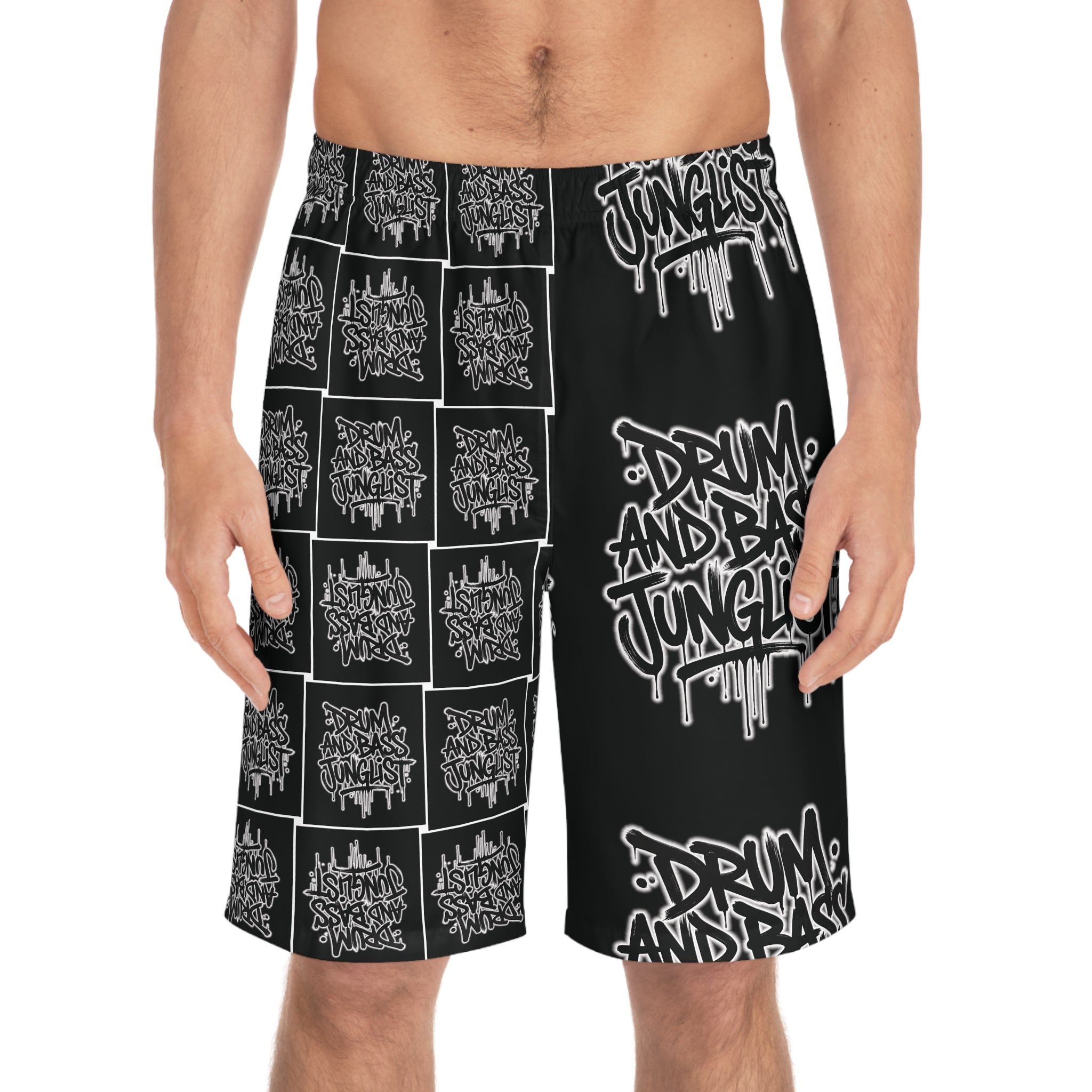 Drum & Bass Junglist Premium Board Shorts – NeuroDemonic Streetwear Edition