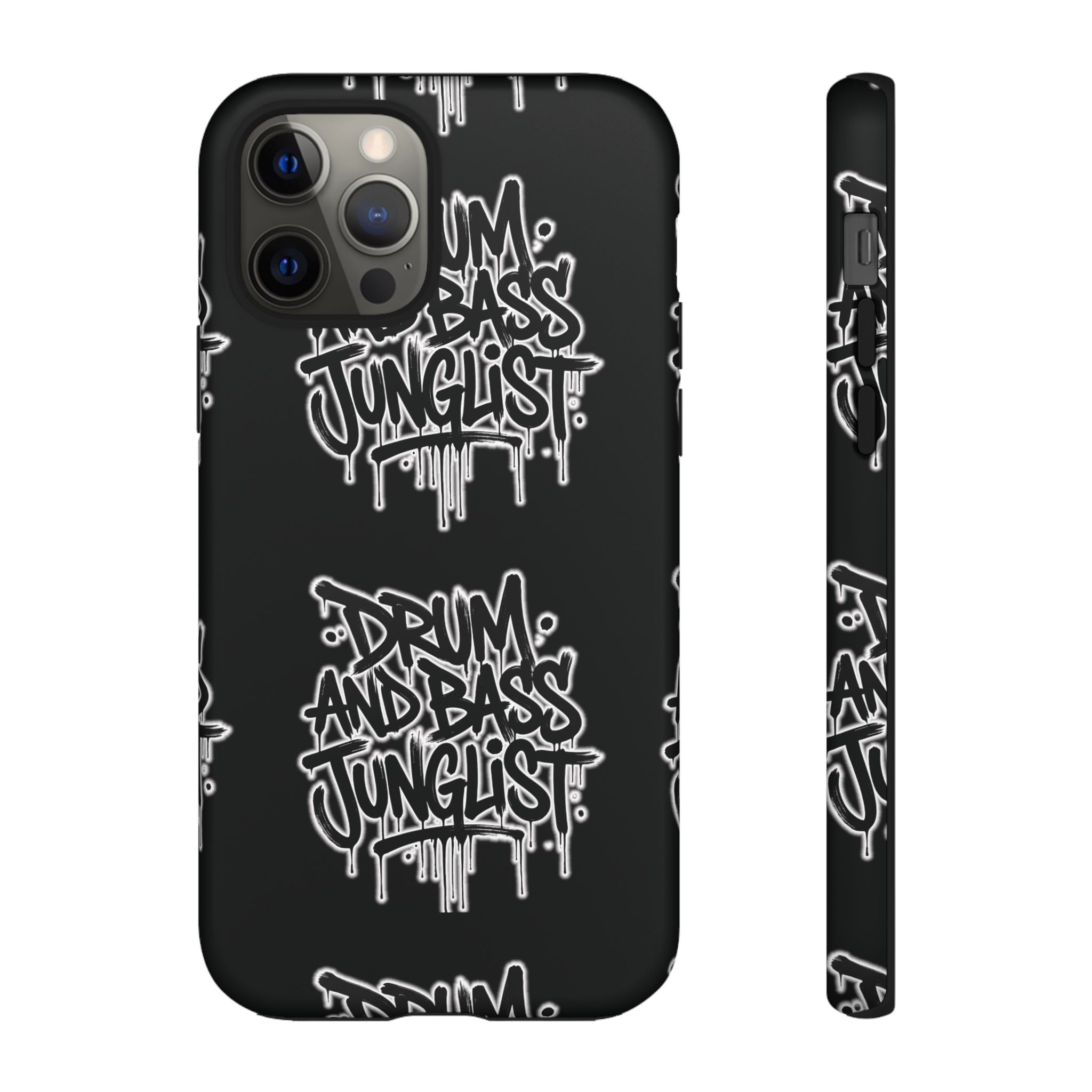 Drum and Bass Junglist Black Graffiti Tough Phone Case | iPhone & Samsung Protective Case