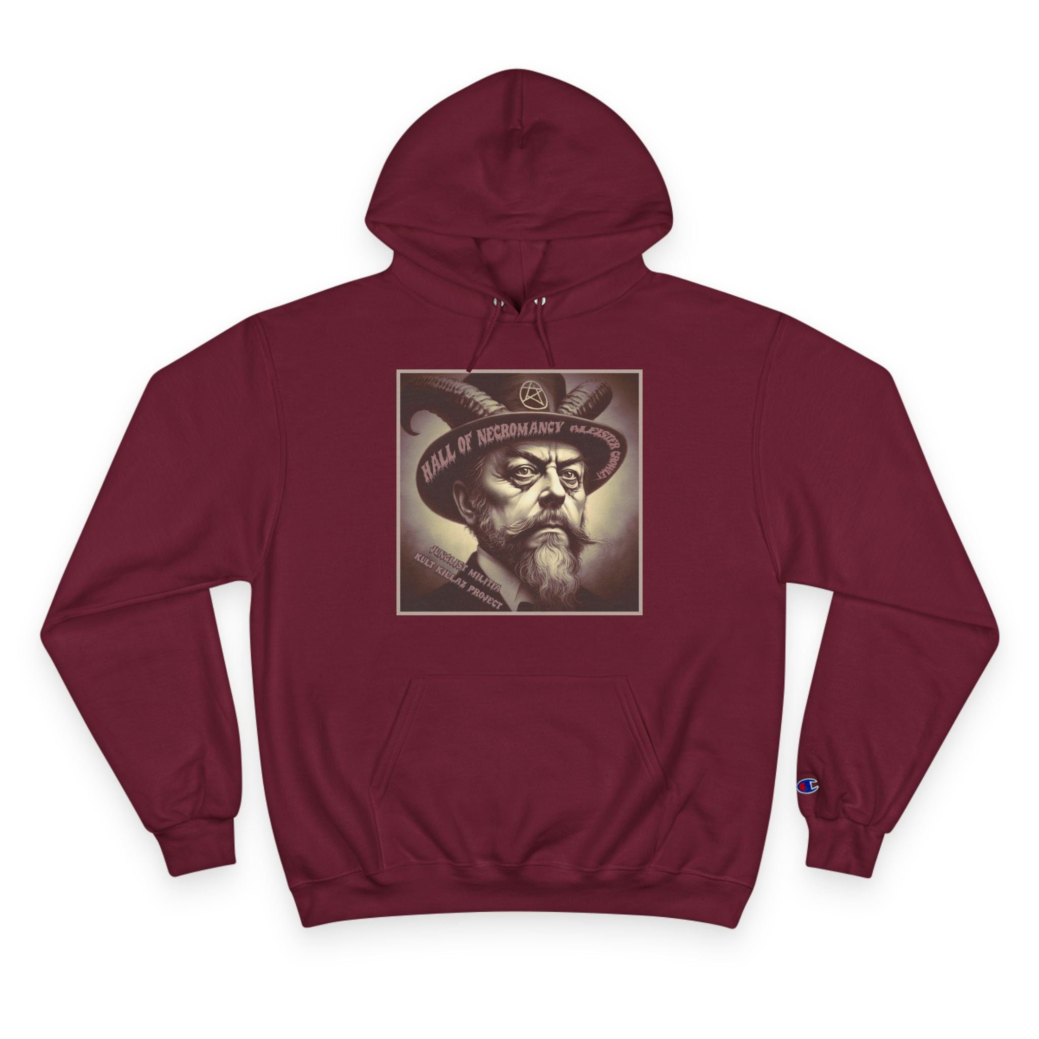 Champion Hoodie-Hall of Necromancy-Aleister Crowley-JUNGLIST MILITIA-KULT KILLAZ PROJECT