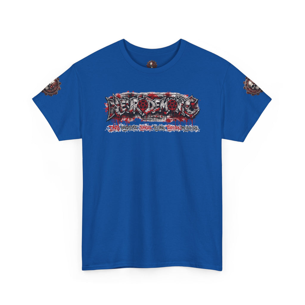 NEURODEMONIC™ Graffiti Skull Pentagram T Shirt | DNB Hardstyle Jungle Techno Trapcore Metalcore Streetwear |Skull Tee — Gildan Graphic Shirt