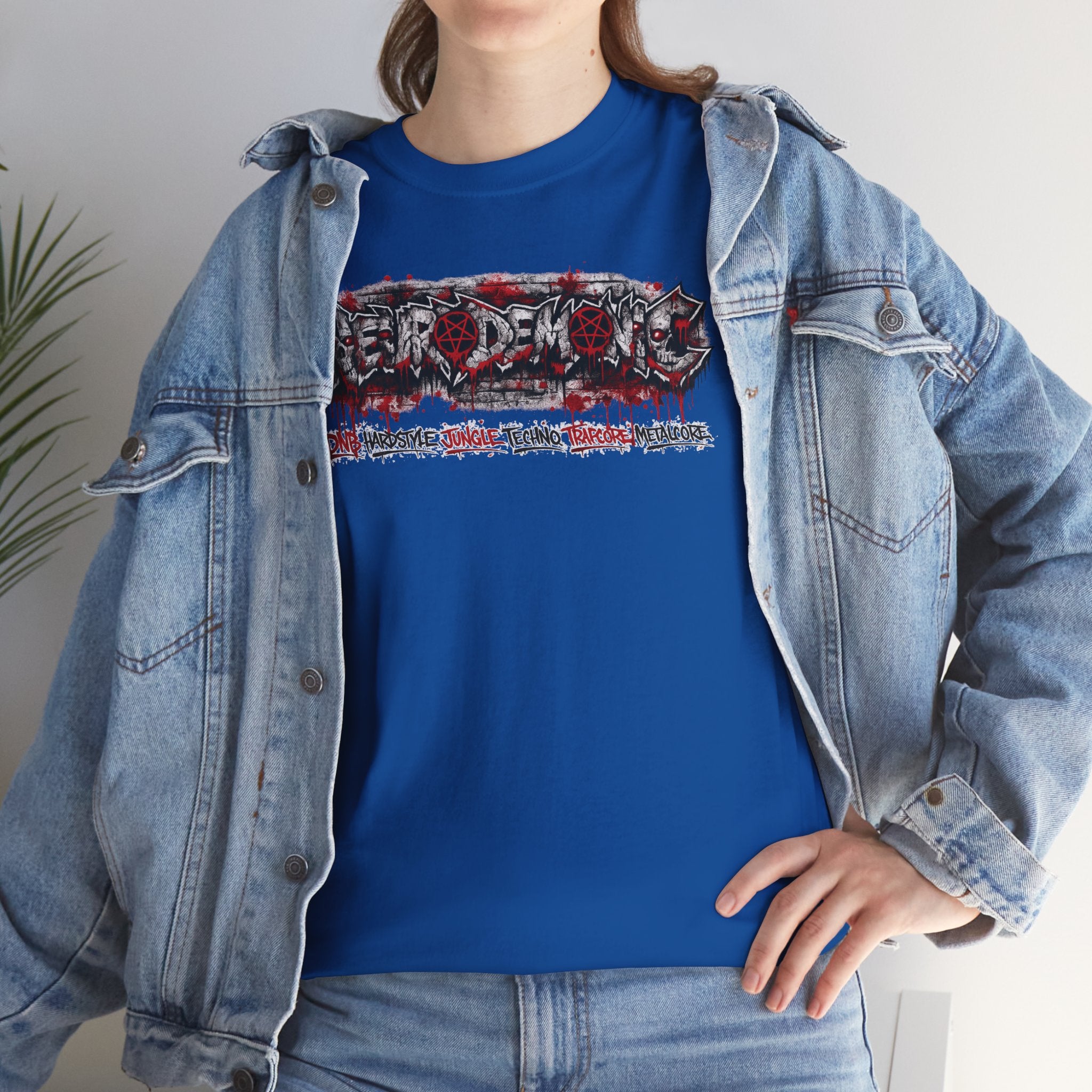 NEURODEMONIC™ Graffiti Skull Pentagram T Shirt | DNB Hardstyle Jungle Techno Trapcore Metalcore Streetwear |Skull Tee — Gildan Graphic Shirt