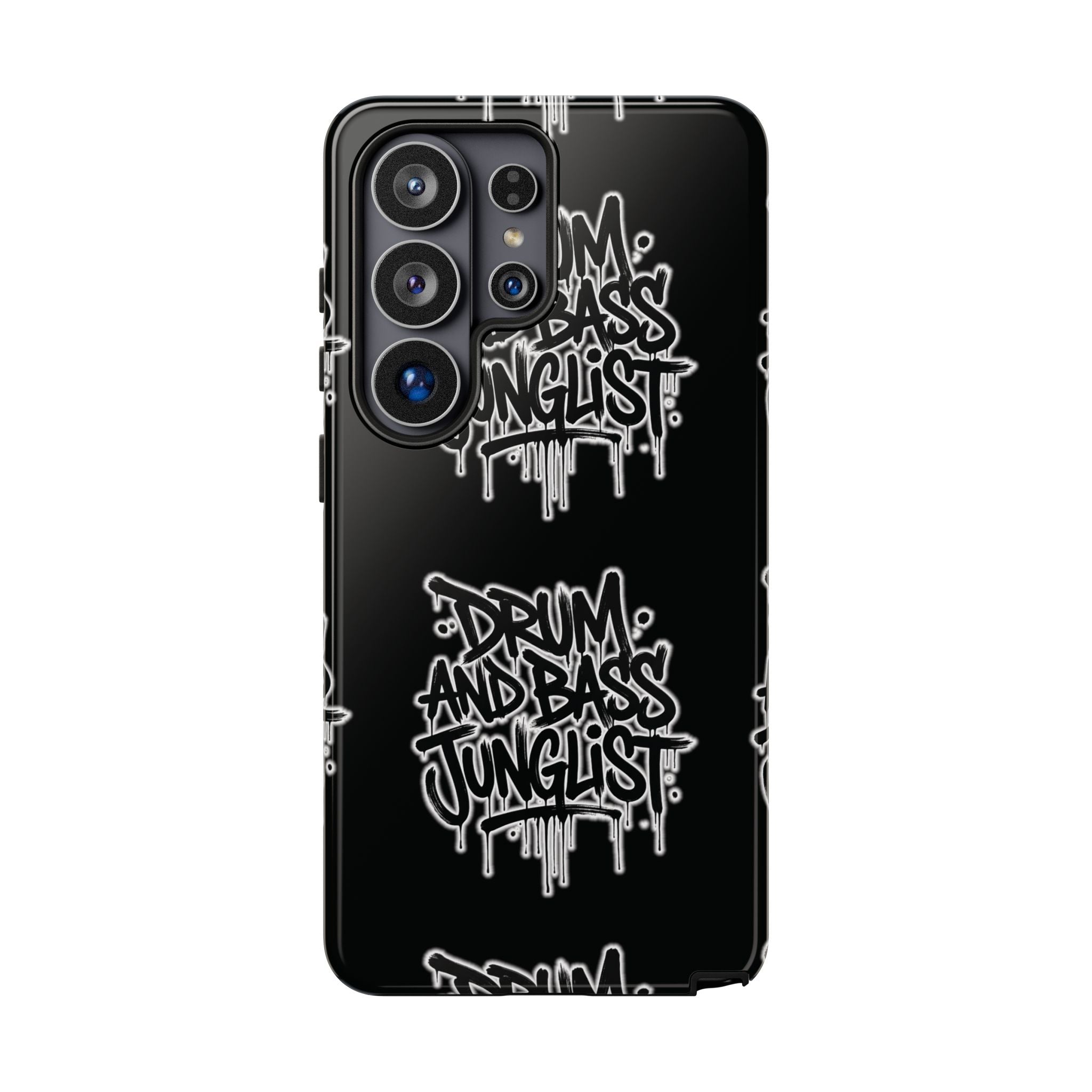 Drum and Bass Junglist Black Graffiti Tough Phone Case | iPhone & Samsung Protective Case