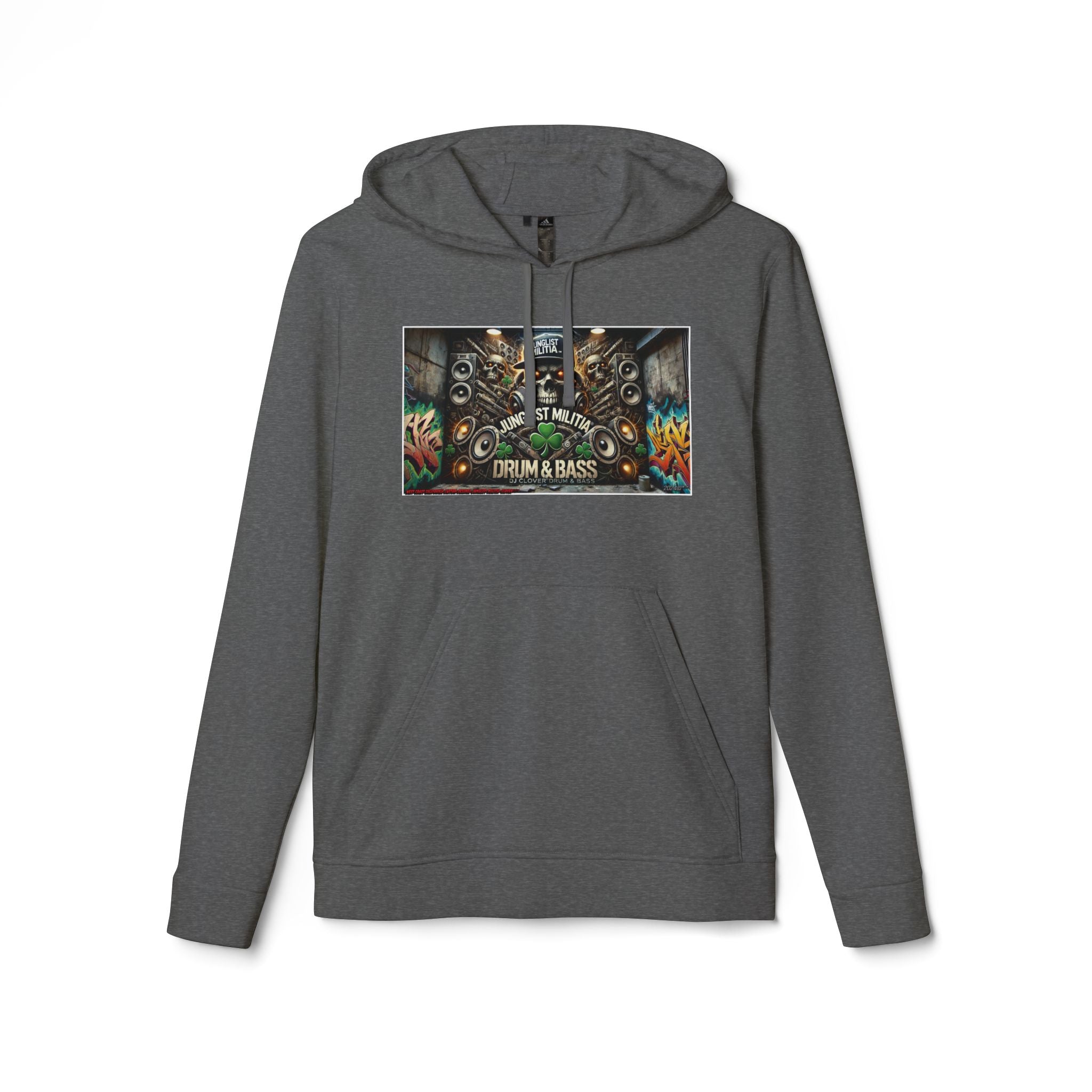 DJ CLOVER DRUM & BASS - CUSTOM adidas® Unisex Fleece Hoodie -  WEST COAST CALIFORNIA CUSTOM DESINGZ-JUNGLIST MILITIA-CLOVER