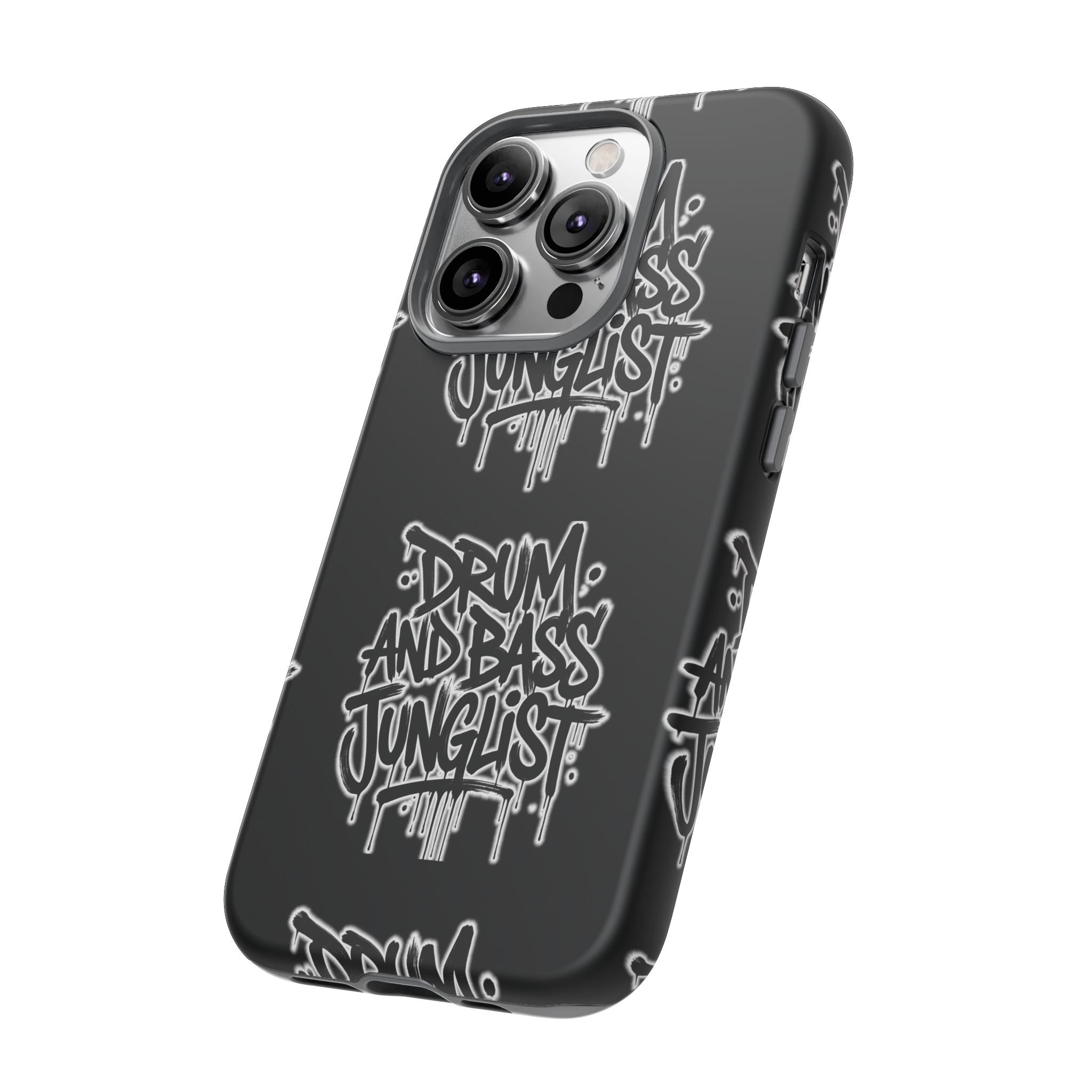 Drum and Bass Junglist Black Graffiti Tough Phone Case | iPhone & Samsung Protective Case