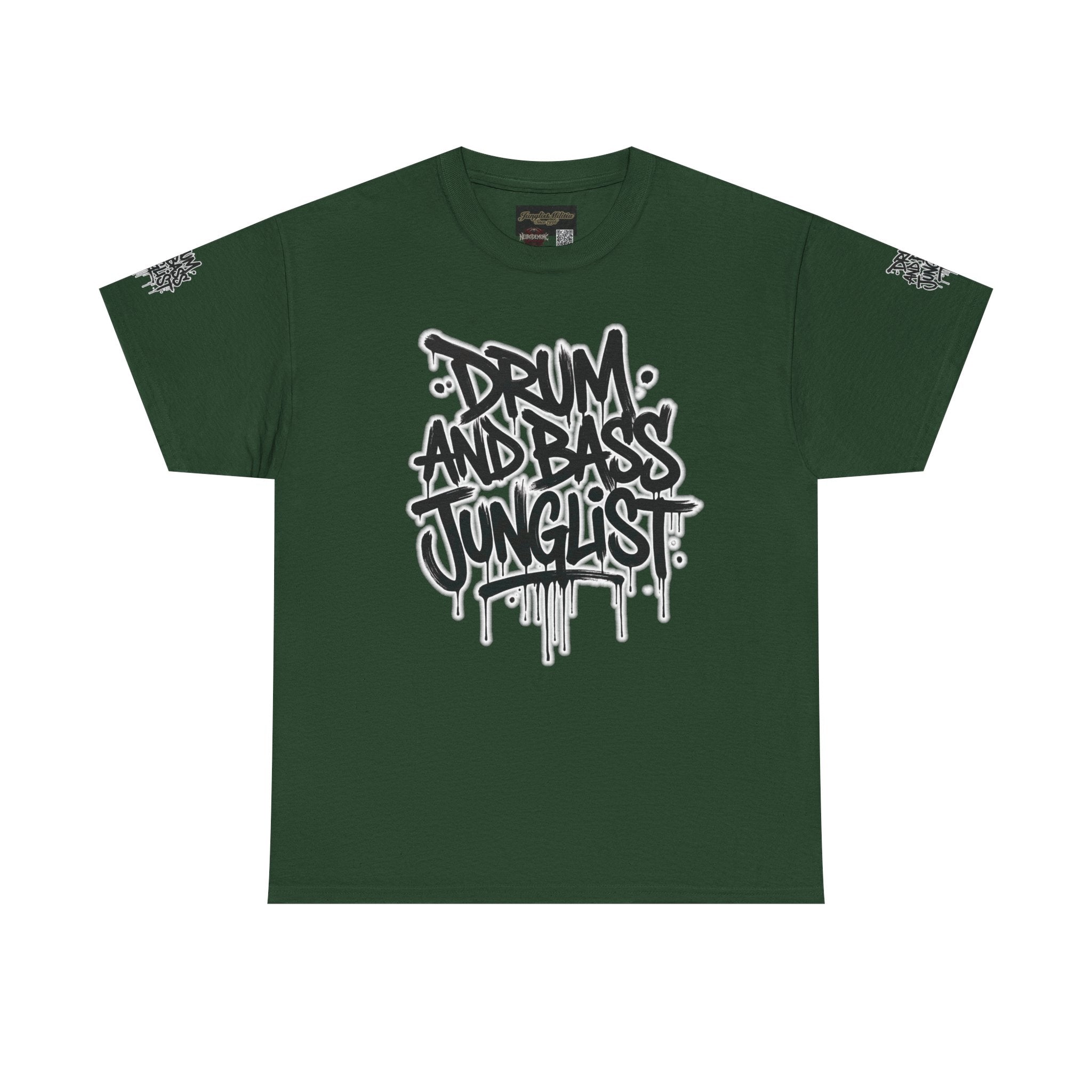 Junglist Militia™ Since 1996 | Drum & Bass Junglist Graffiti Gildan Premium Cotton T-Shirt | NeuroDemonic Records Official Streetwear | 10 Colors