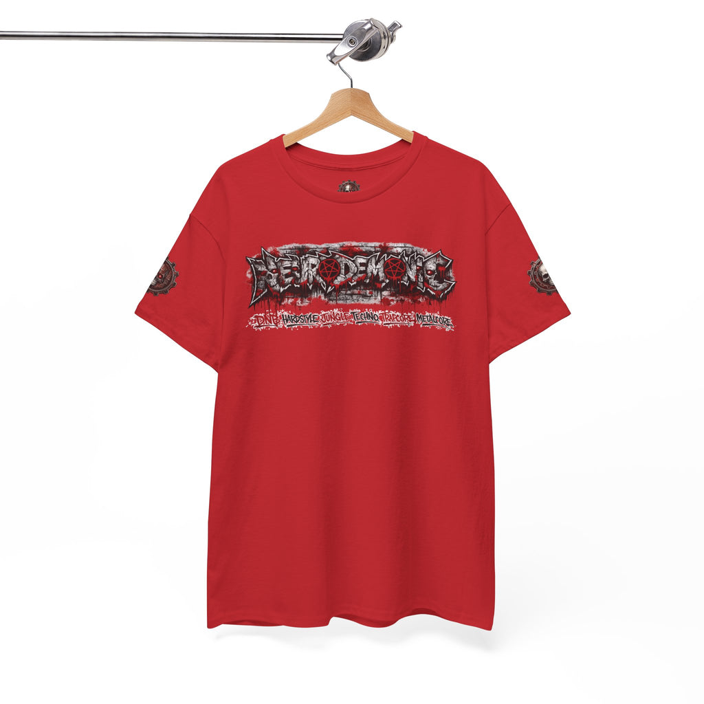 NEURODEMONIC™ Graffiti Skull Pentagram T Shirt | DNB Hardstyle Jungle Techno Trapcore Metalcore Streetwear |Skull Tee — Gildan Graphic Shirt