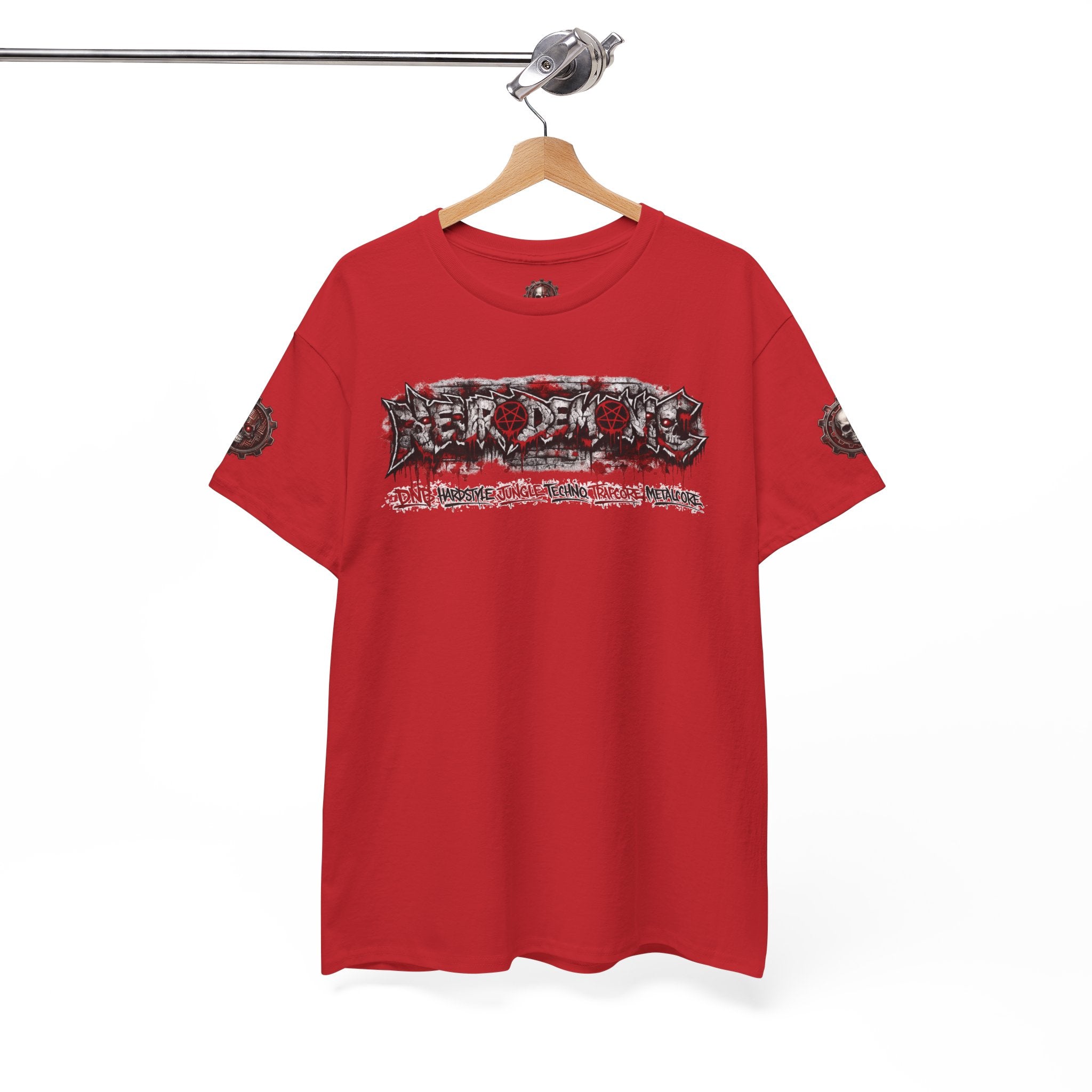 NEURODEMONIC™ Graffiti Skull Pentagram T Shirt | DNB Hardstyle Jungle Techno Trapcore Metalcore Streetwear |Skull Tee — Gildan Graphic Shirt