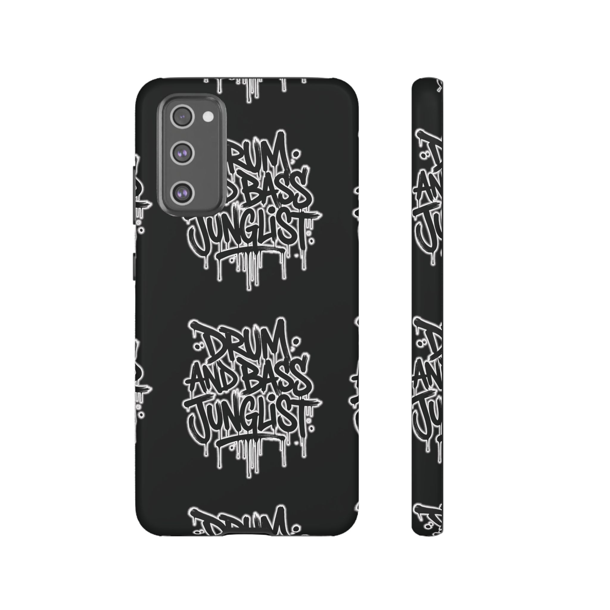Drum and Bass Junglist Black Graffiti Tough Phone Case | iPhone & Samsung Protective Case
