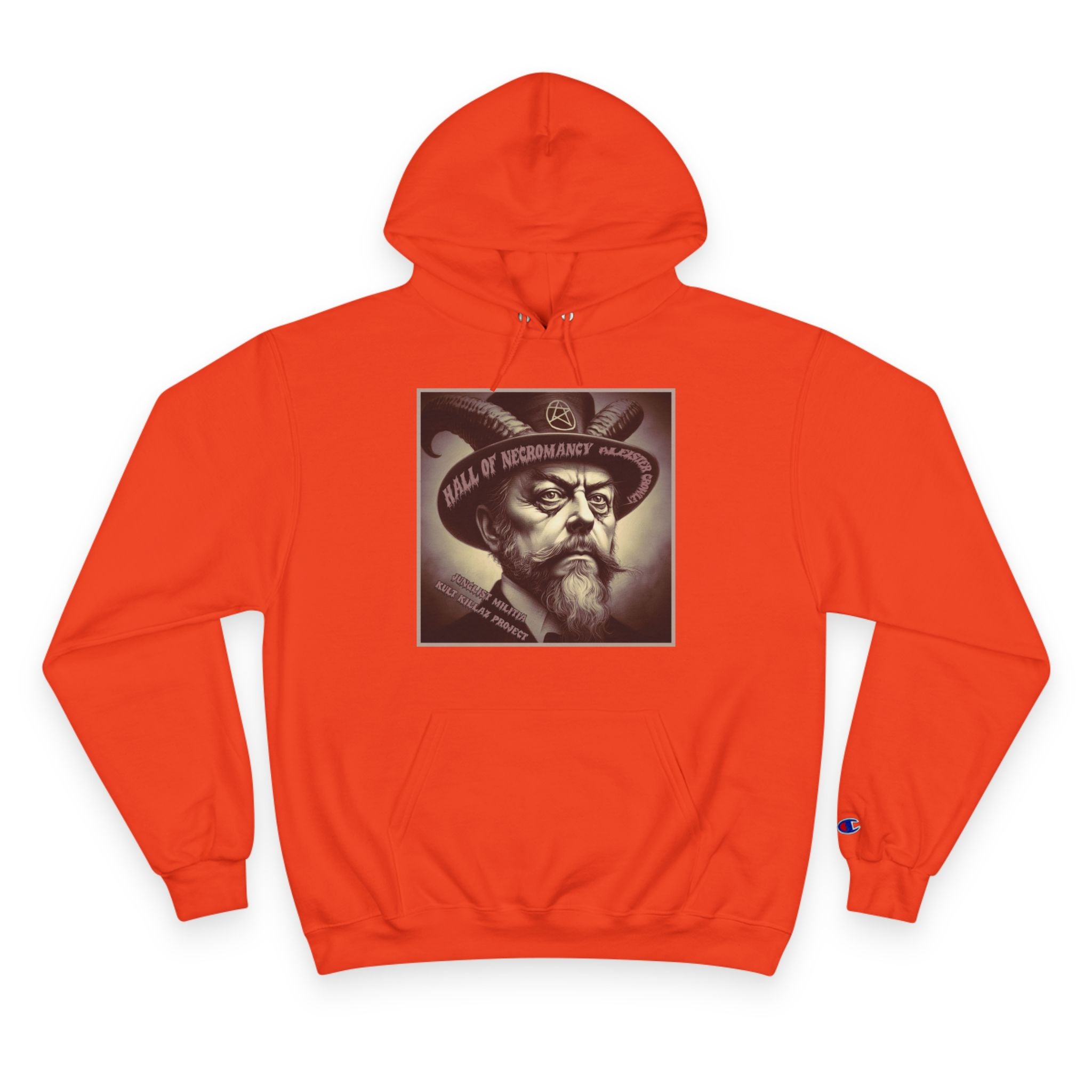 Champion Hoodie-Hall of Necromancy-Aleister Crowley-JUNGLIST MILITIA-KULT KILLAZ PROJECT