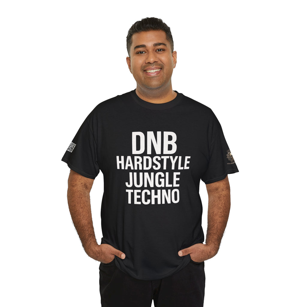 NeuroDemonic Electronic Music Genres T-Shirt — DNB Hardstyle Jungle Techno Graphic Tee