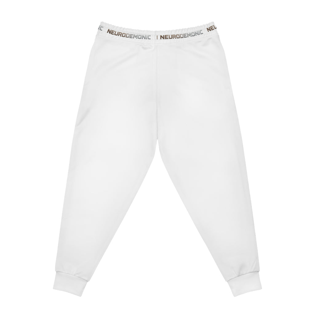 NeuroDemonic Logo Joggers – Premium White Streetwear Sweatpants