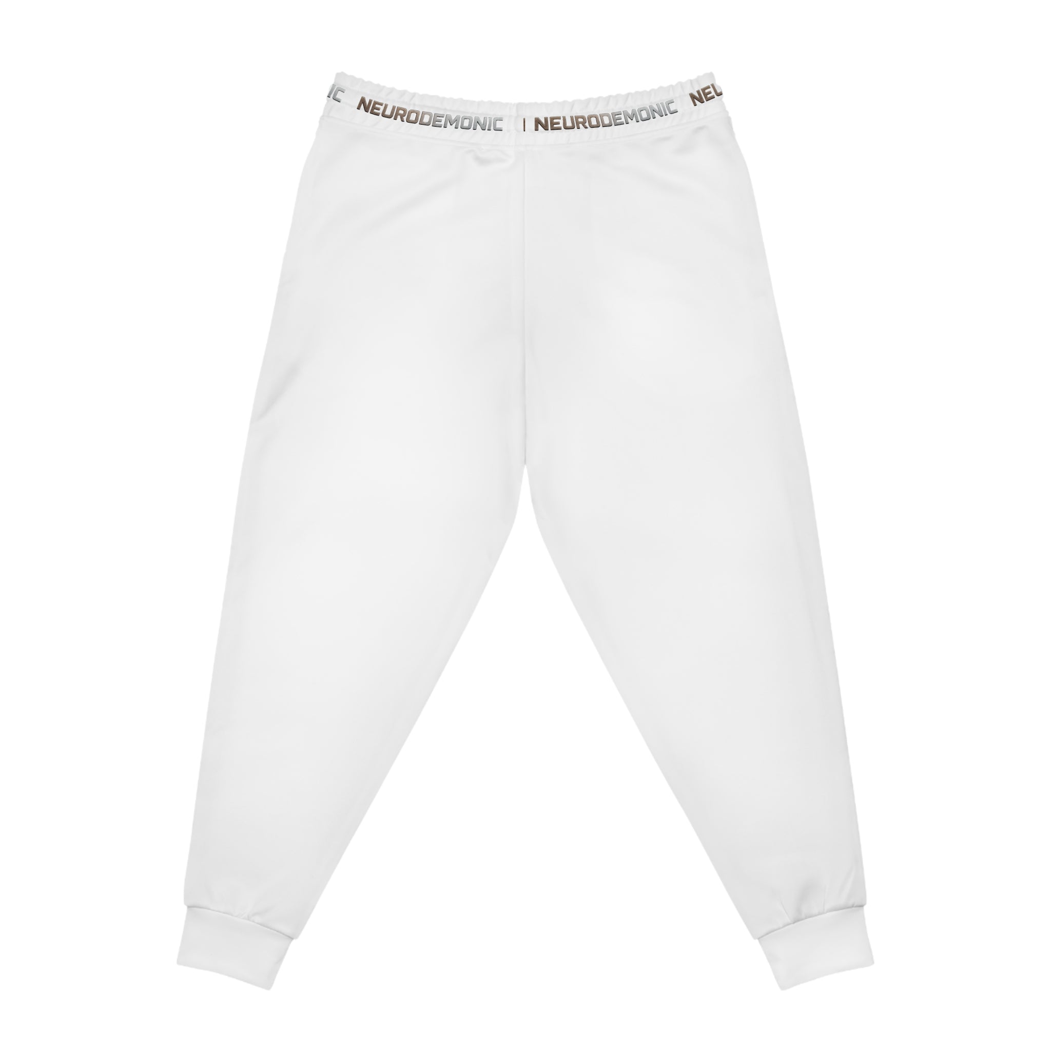 NeuroDemonic Logo Joggers – Premium White Streetwear Sweatpants